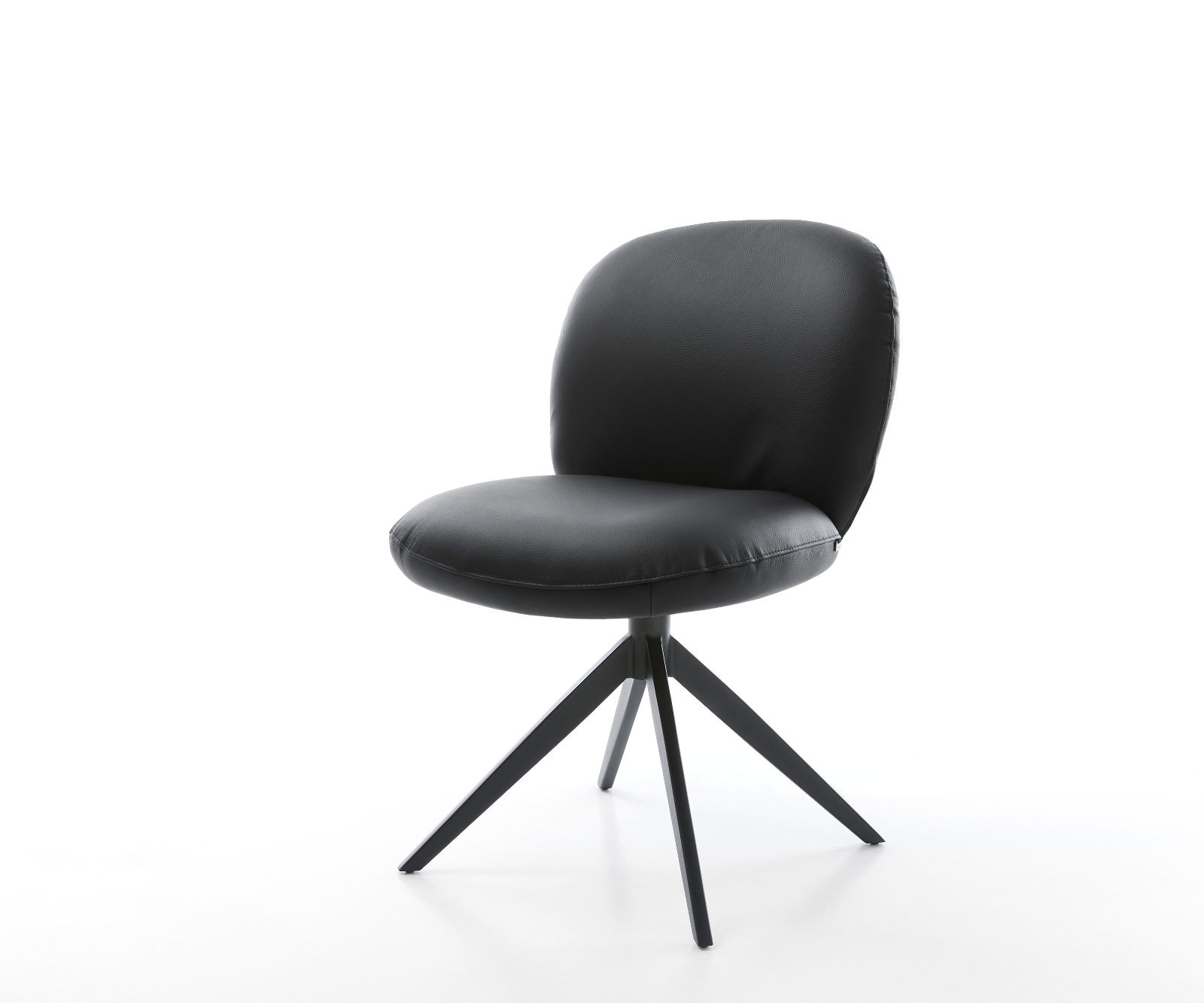 Chaise-pivotante Nube-Flex cuir de vache noir pied croisé large noir pivotement sur 360° fonction bascule ressorts ensachés Chaise-pivotante Nube-Flex cuir de vache noir pied croisé large noir pivotement sur 360° fonction bascule ressorts ensachés