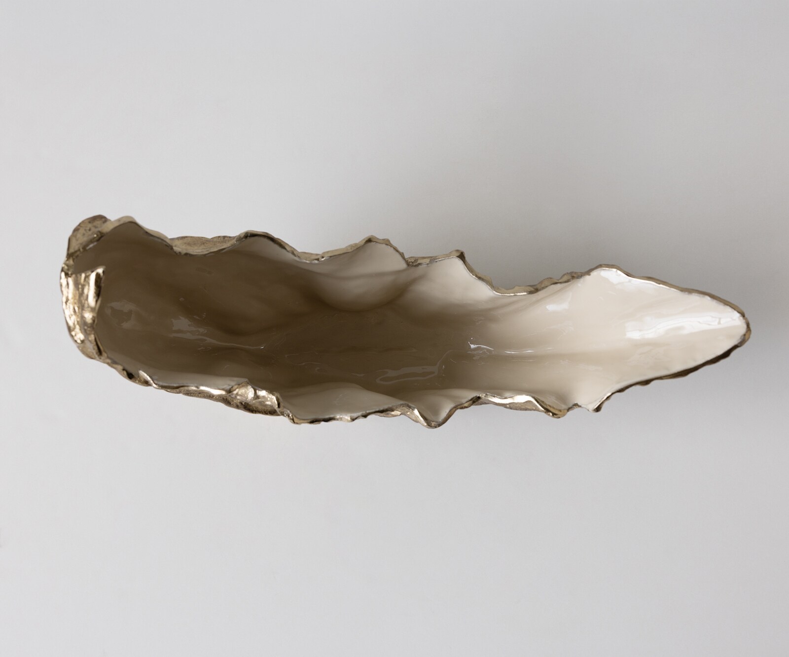 Coupe décorative Maris l52 x P15 x H28 cm Aluminium Champagner Ivory Faite main 4