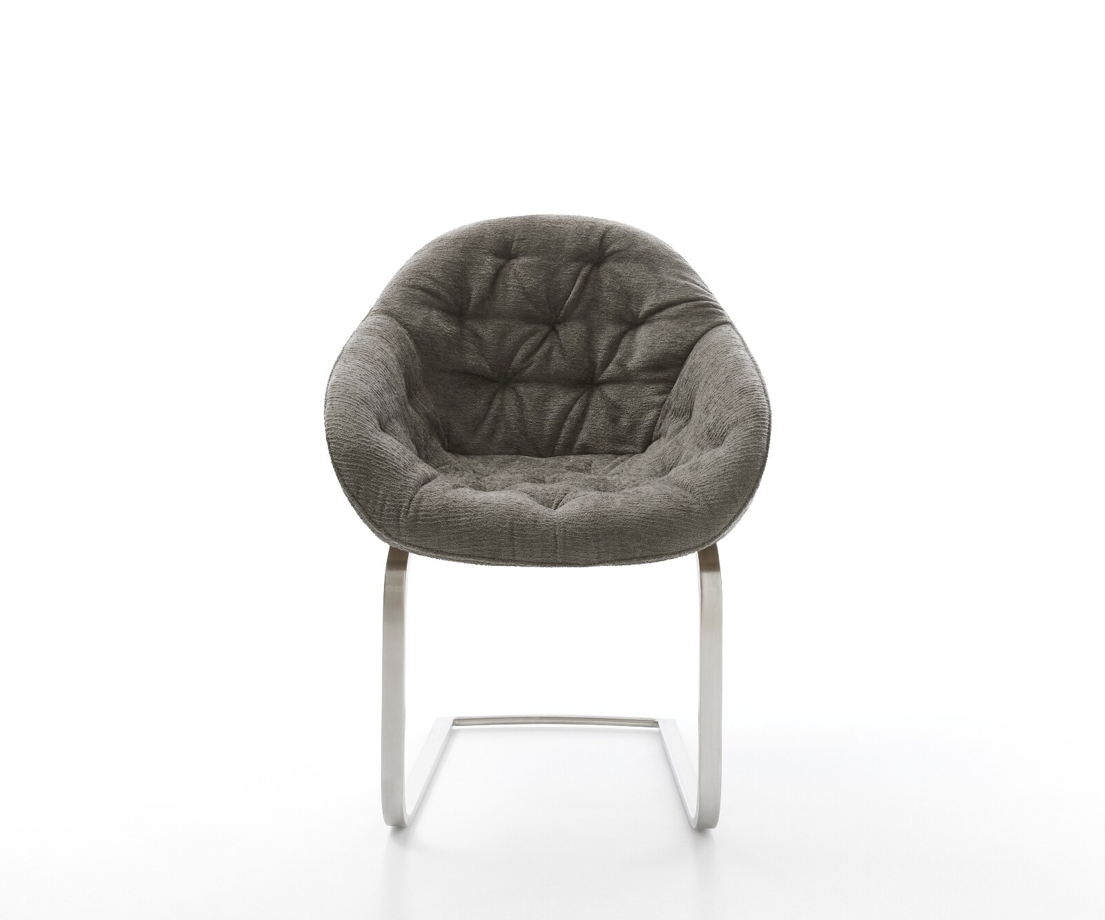 Cantilever Gaio-Flex bouclé doux couleur boue pied cantilever plat acier inoxydable 1