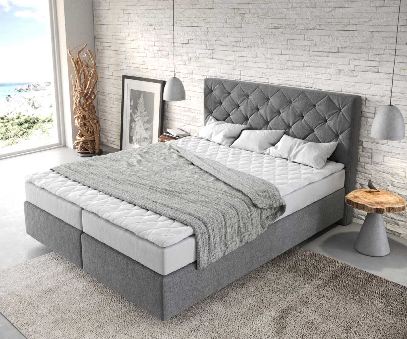 Lit à sommier tapissier Dream-Great 160x200 Microfibre Anthracite 3