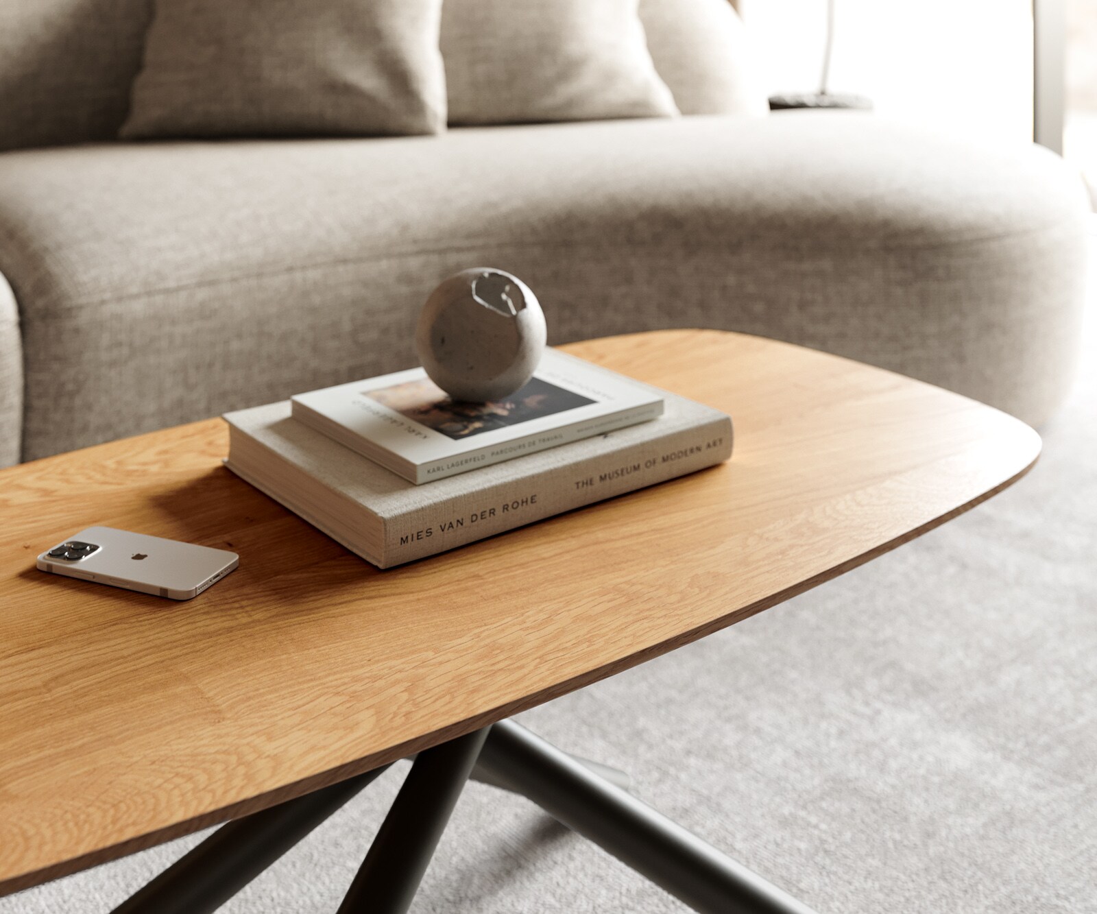 Table basse Edge Boot 100x50 cm chêne naturel bord suisse Sarity métal noir 4