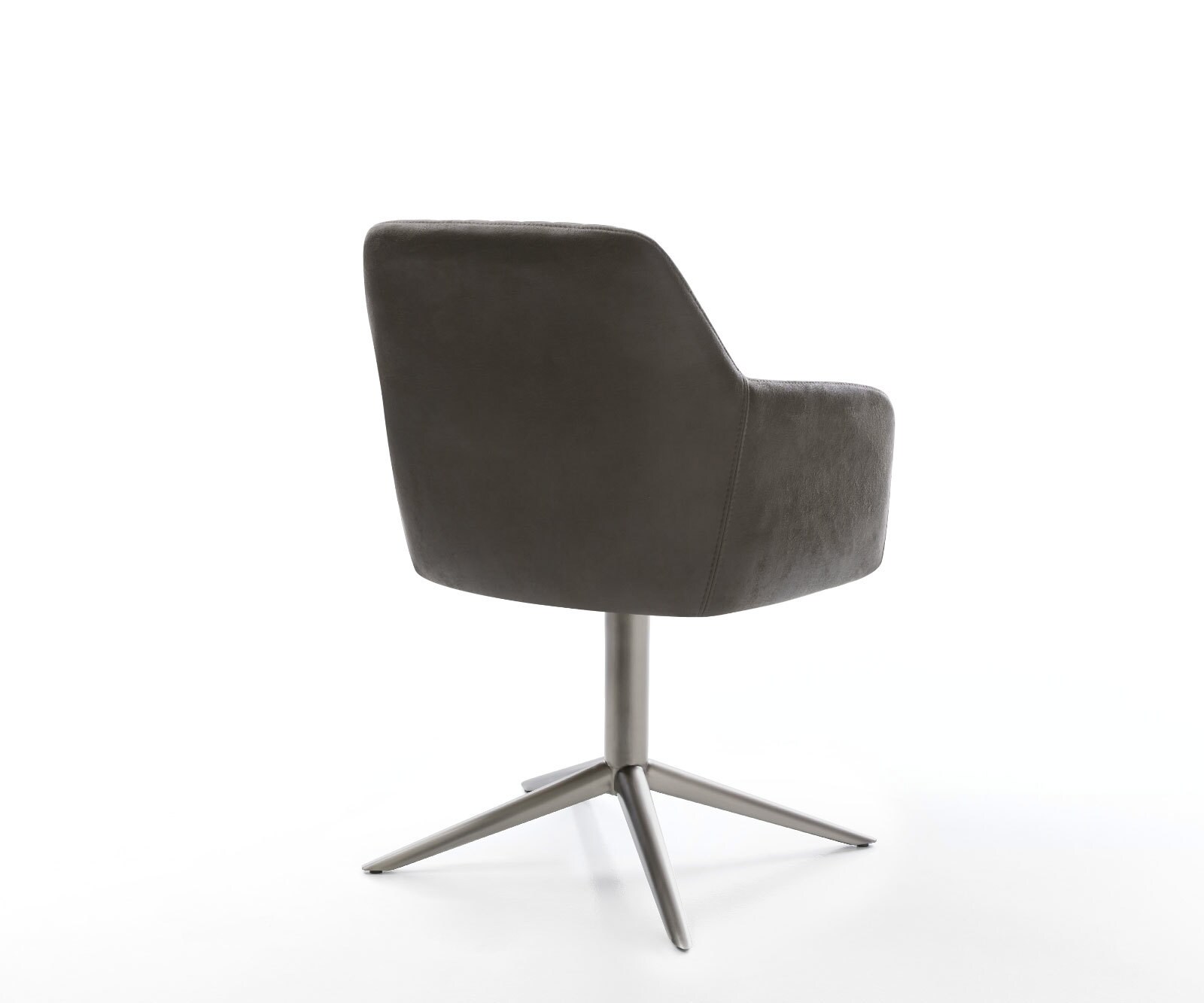 Chaise-pivotante Greg-Flex microvelours anthracite vintage pied de chaise 4 branches grafiete pivotement sur 360° fonction bascule ressorts ensachés 4