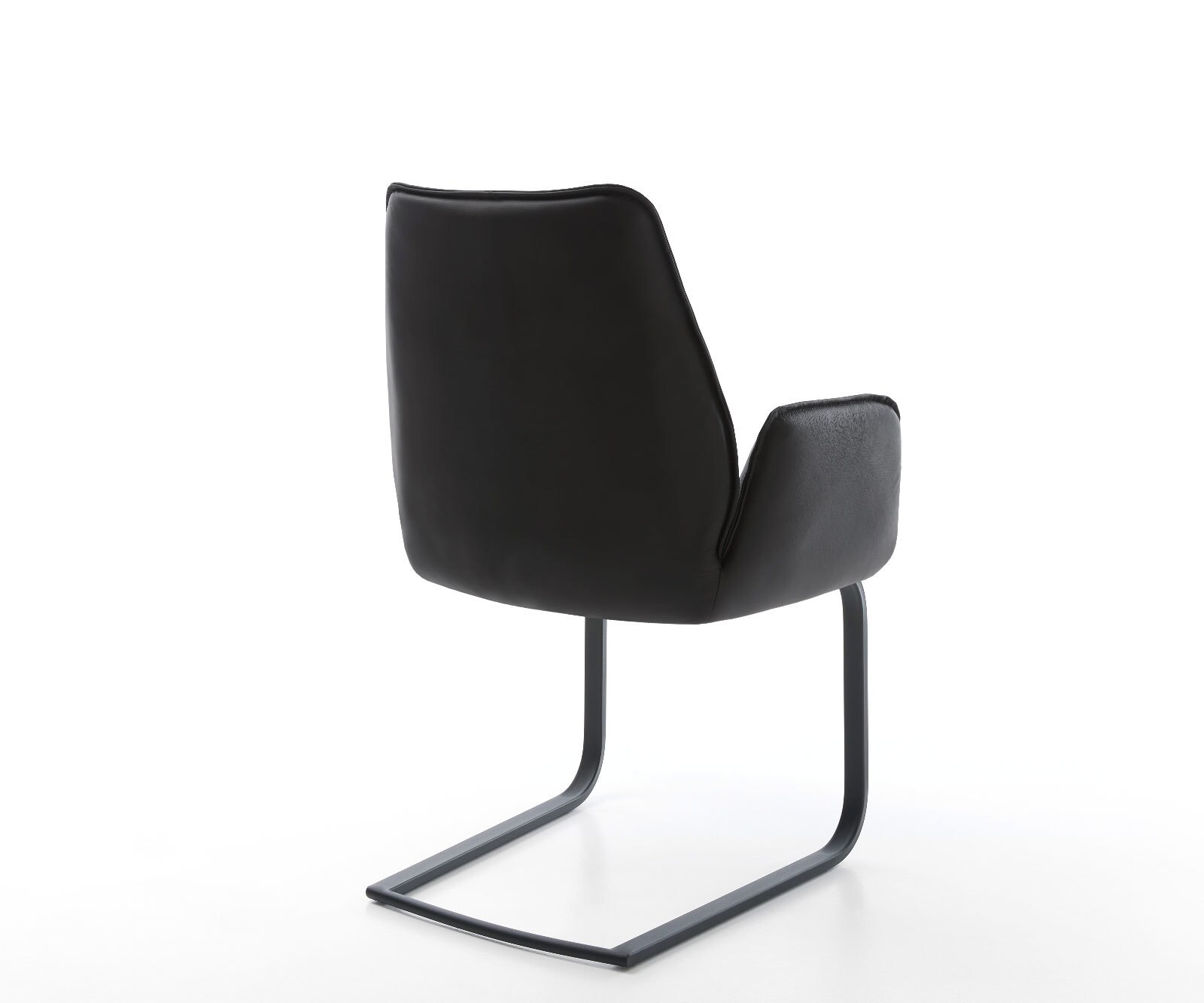 Cantilever Zoa-Flex cuir de vache noir pied cantilever plat noir ressorts ensachés 4