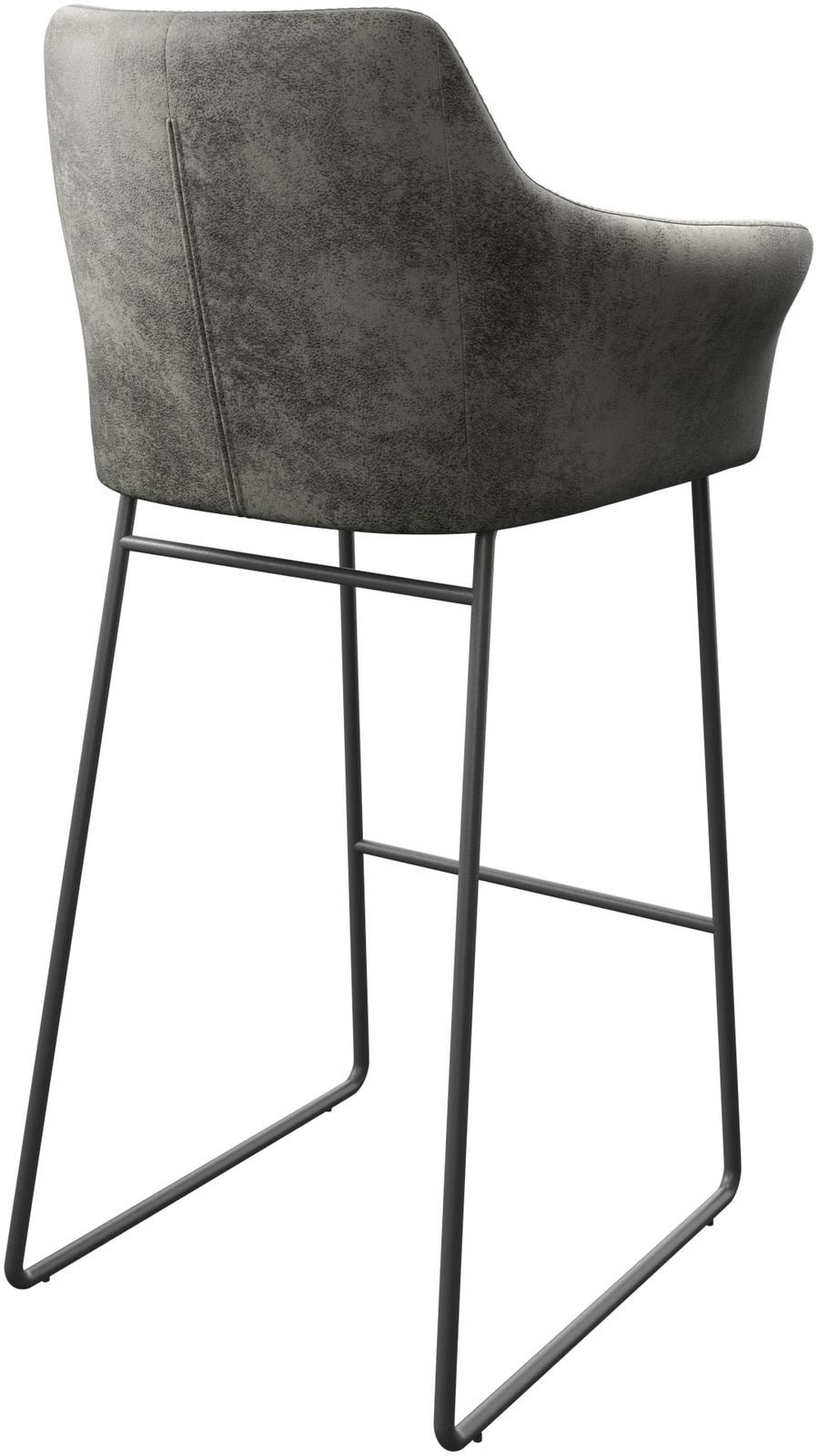 Chaise-de-bar Yulo-Flex vintage gris cadre patin métal 4 Chaise-de-bar Yulo-Flex vintage gris cadre patin métal 4