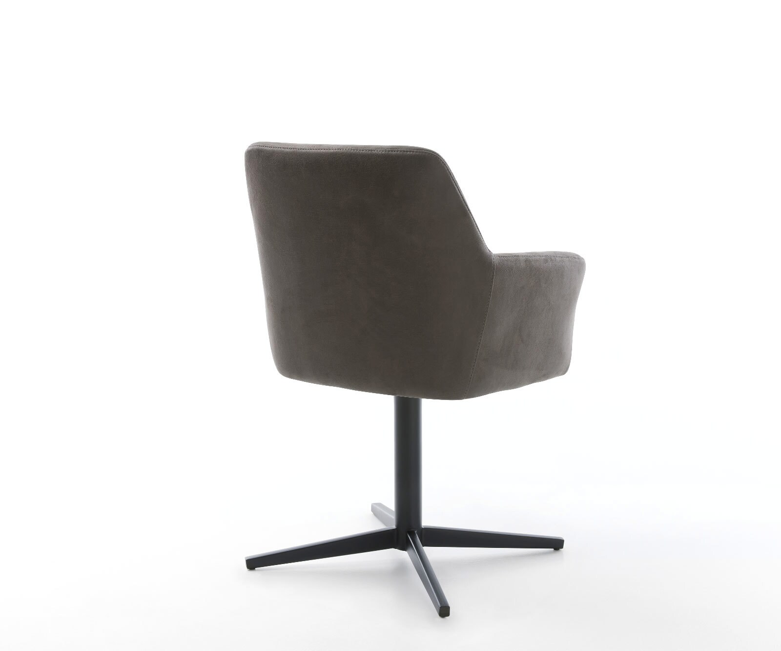 Chaise-pivotante Xana-Flex avec accoudoirs microvelours anthracite vintage pied de chaise 4 branches noir pivotement sur 360° ressorts ensachés 3