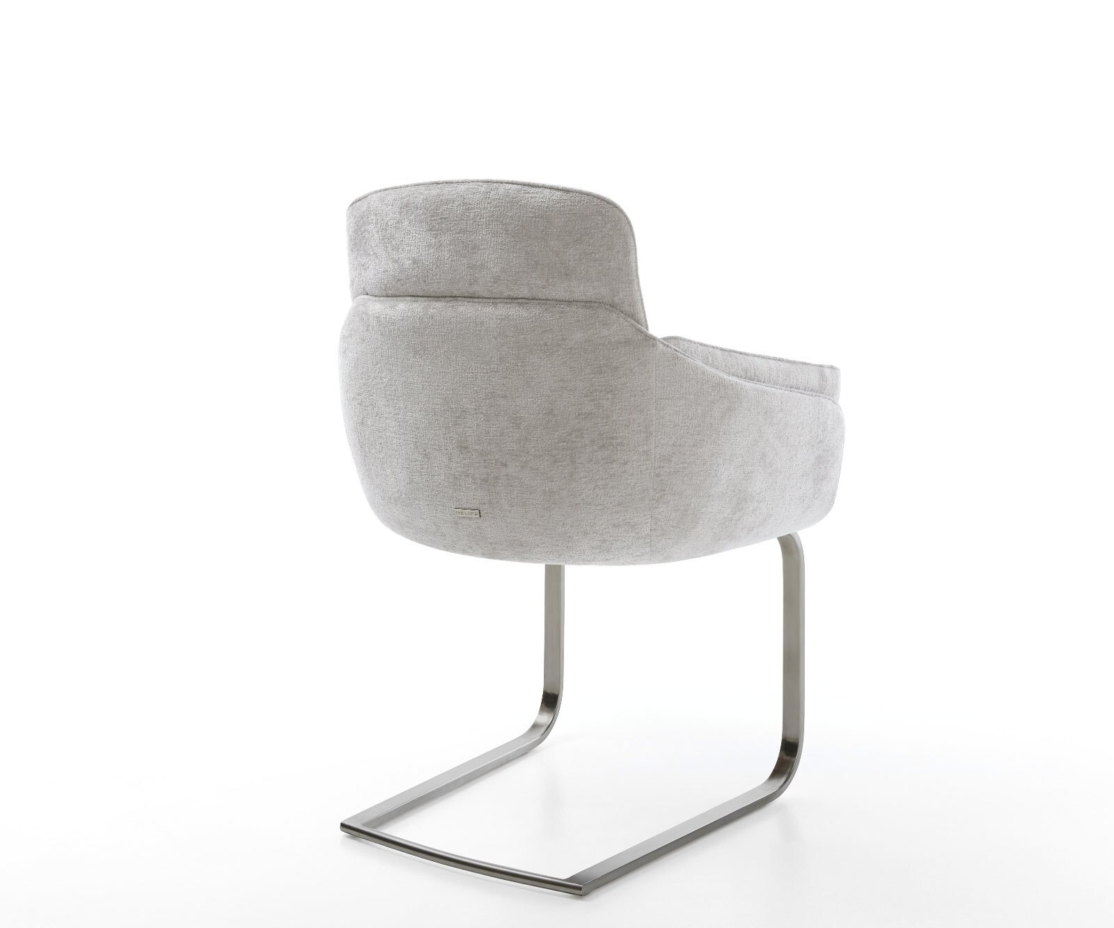 Cantilever Luan-Flex avec accoudoirs chenille gris argenté pied cantilever plat grafiete 5