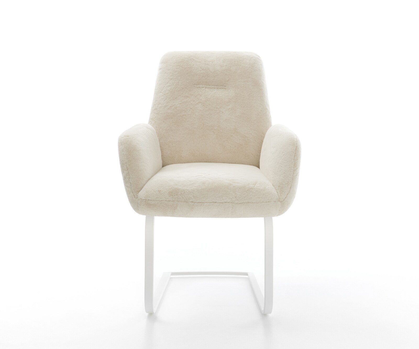 Cantilever Zoa-Flex peluche crème-blanc pied cantilever plat blanc resorts ensachés 1