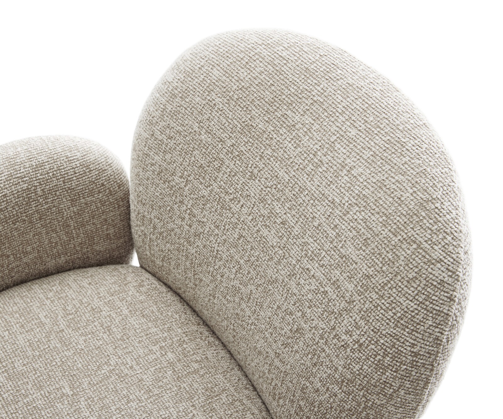 Chaise-pivotante Nube-Flex avec accoudoirs tissu tissé doux beige pied en bois angulaire naturel pivotement sur 180° resorts ensachés 4