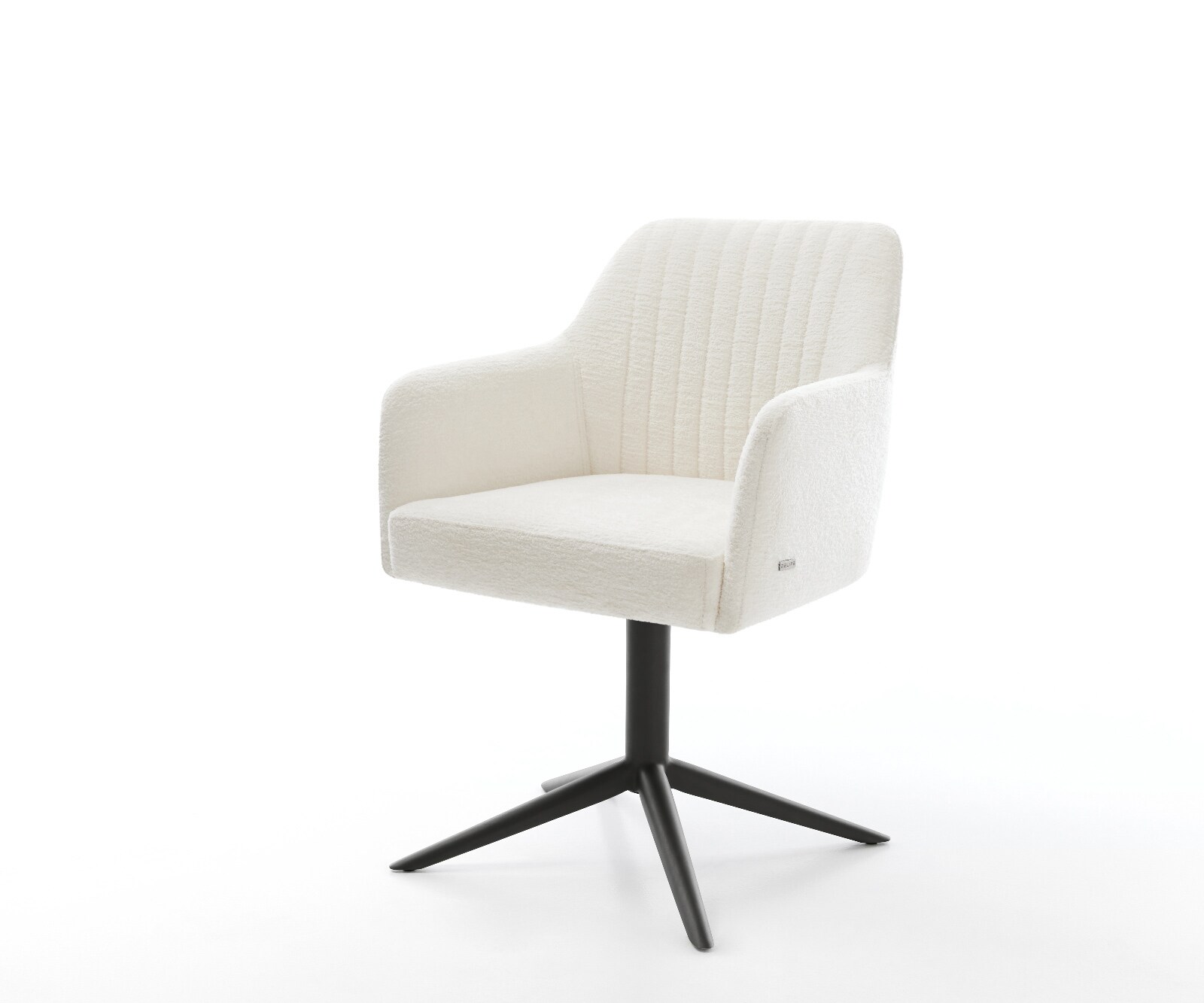 Chaise-pivotante Greg-Flex bouclé doux beige pied de chaise 4 branches noir pivotement sur 360° fonction bascule resorts ensachés 1