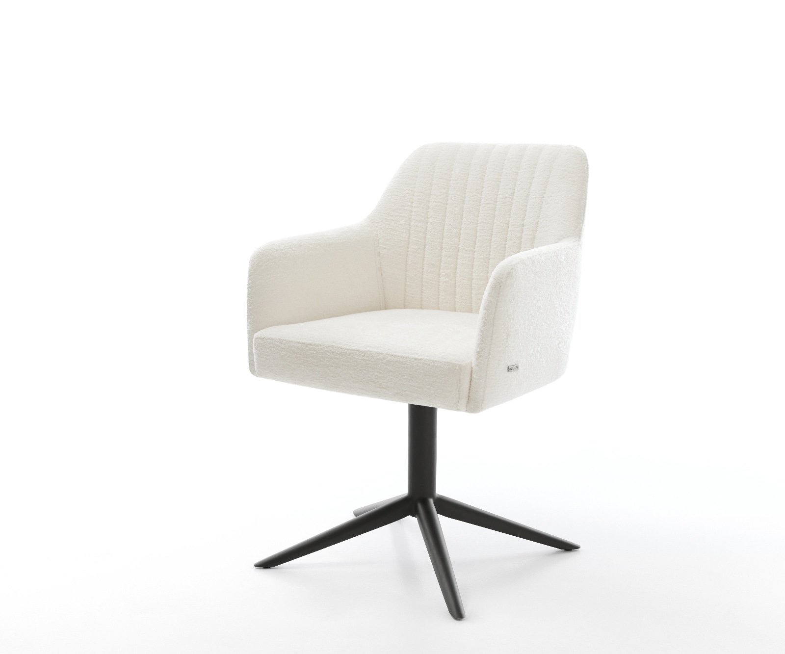 Chaise-pivotante Greg-Flex bouclé doux beige pied de chaise 4 branches noir pivotement sur 360° fonction bascule resorts ensachés 1