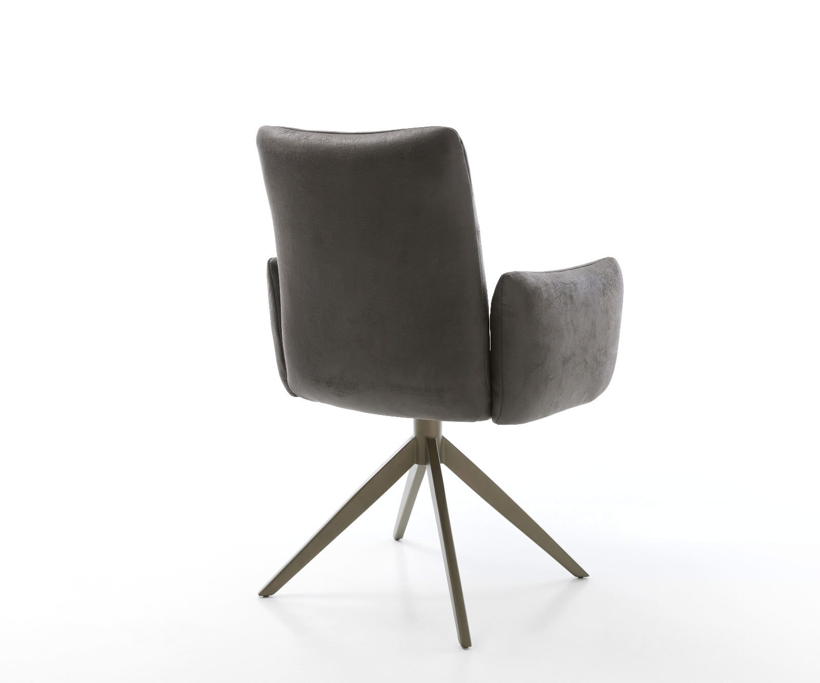 Chaise-pivotante Jova-Flex microvelours anthracite vintage pied croisé large aspect titane pivotement sur 360° fonction bascule ressorts ensachés 5