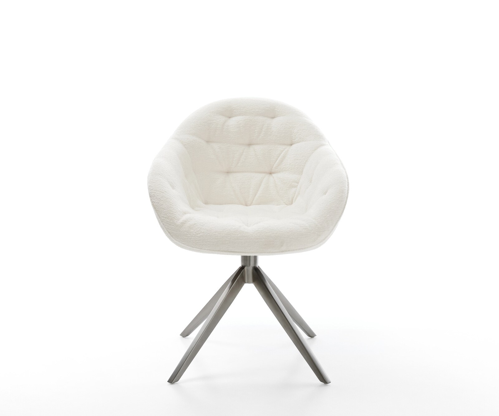 Chaise-pivotante Gaio-Flex bouclé doux beige pied croisé large grafiete pivotement sur 360° fonction bascule 1