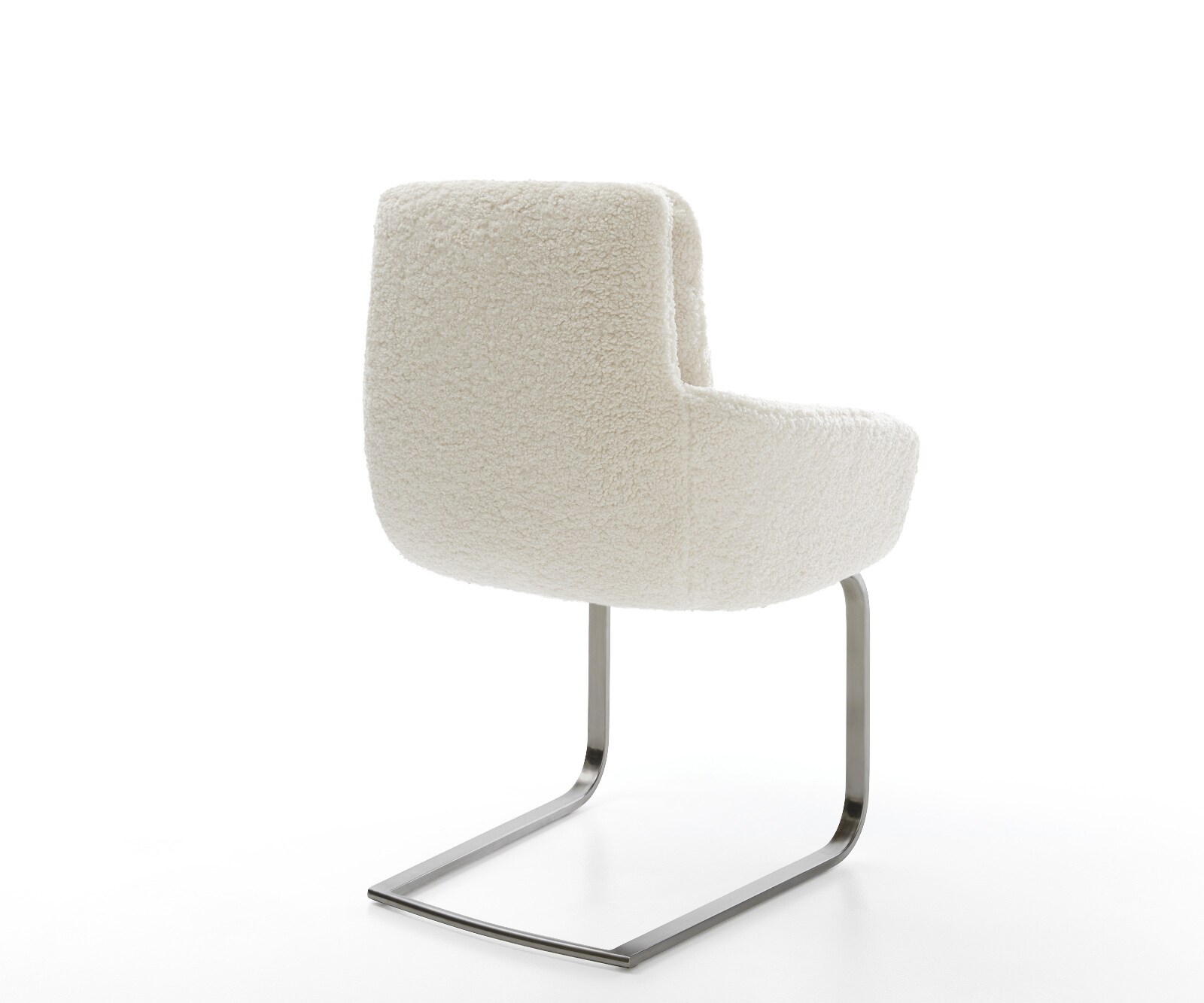 Cantilever Abelia-Flex avec accoudoirs tissu teddy beige pied cantilever plat grafiete 5