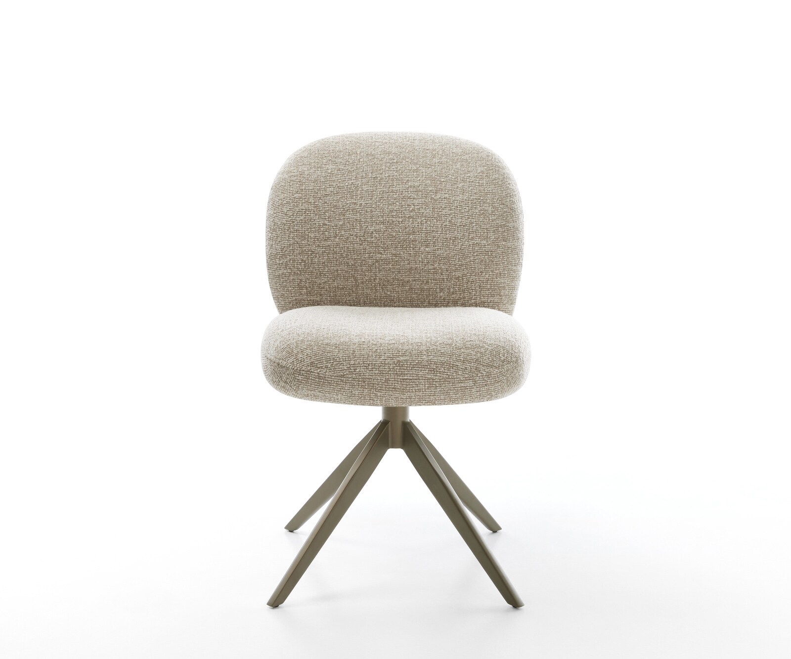 Chaise-pivotante Nube-Flex tissu tissé doux beige pied croisé large aspect titane pivotement sur 360° fonction bascule resorts ensachés 2