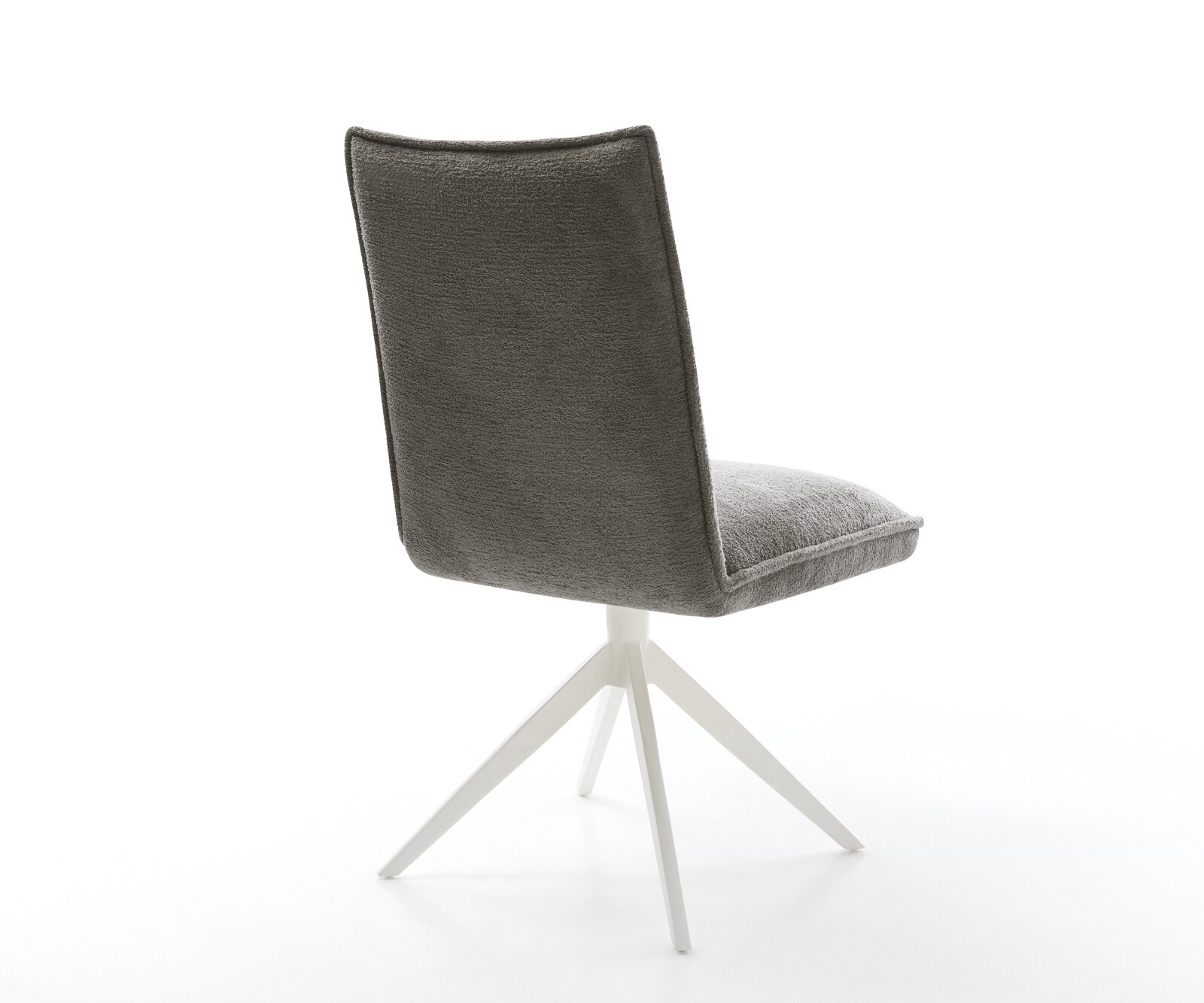 Chaise-pivotante Lelio-Flex bouclé doux couleur boue pied croisé large blanc pivotement sur 360° fonction bascule resorts ensachés 5