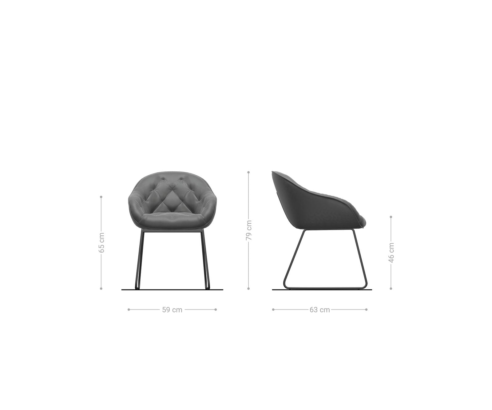 Chaise-de-salle-à-manger Gaio-Flex bouclé doux beige pied trapèze noir 6