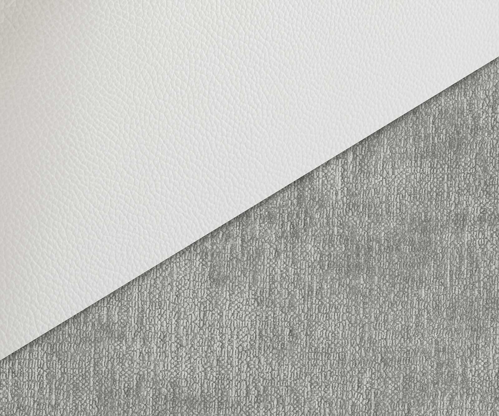 Cantilever Luan-Flex avec accoudoirs tissu mixte cuir de vache blanc-gris argenté pied cantilever plat blanc 2 Cantilever Luan-Flex avec accoudoirs tissu mixte cuir de vache blanc-gris argenté pied cantilever plat blanc 2