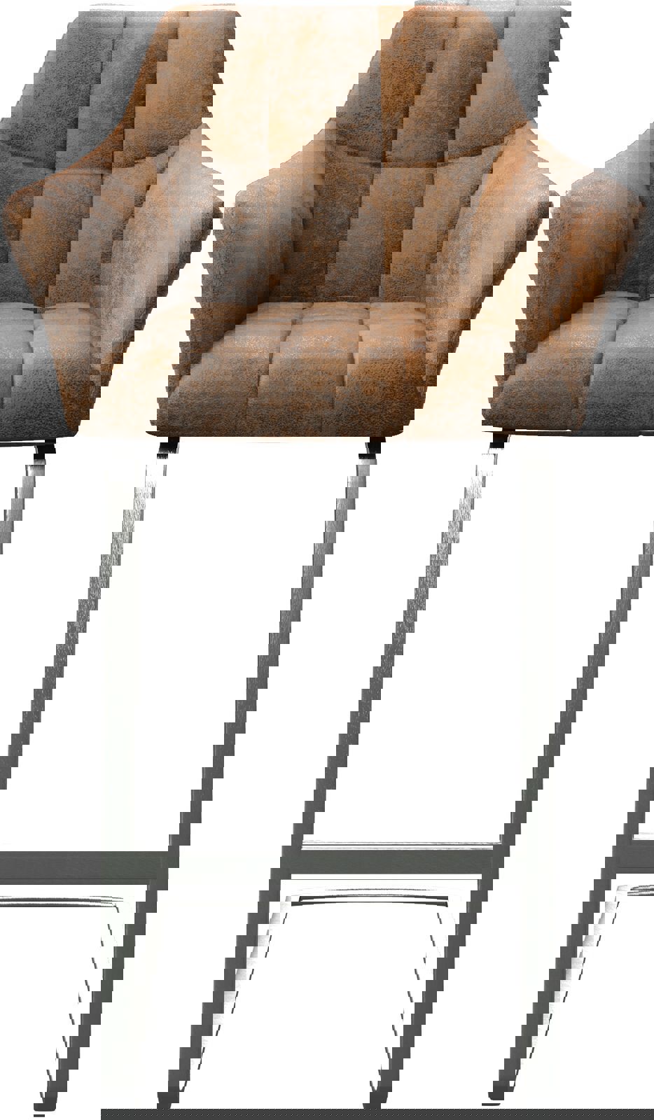 Chaise-de-bar Yulo-Flex marron vintage chaise cantilever acier inoxydable plat 3 Chaise-de-bar Yulo-Flex marron vintage chaise cantilever acier inoxydable plat 3