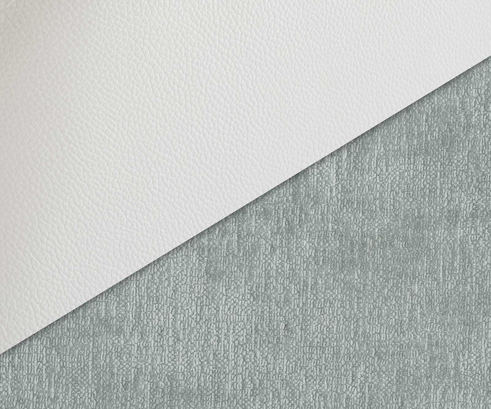 Chaise-pivotante Luan-Flex avec accoudoirs tissu mixte cuir de vache blanc-bleu pastel pied croisé large blanc pivotement sur 360° fonction bascule 2 Chaise-pivotante Luan-Flex avec accoudoirs tissu mixte cuir de vache blanc-bleu pastel pied croisé large blanc pivotement sur 360° fonction bascule 2