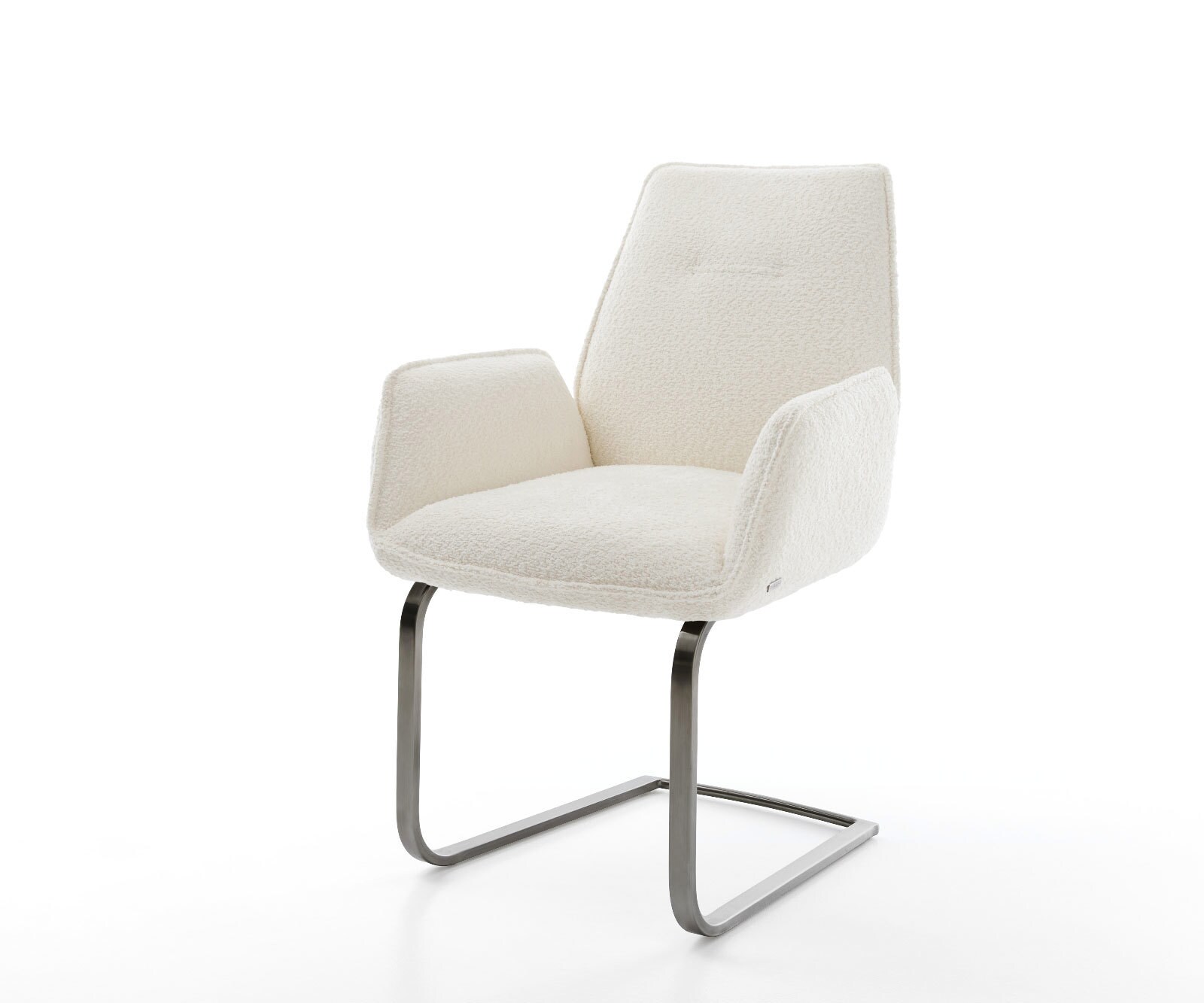 Cantilever Zoa-Flex bouclé blanc pied cantilever plat grafiete ressorts ensachés 1