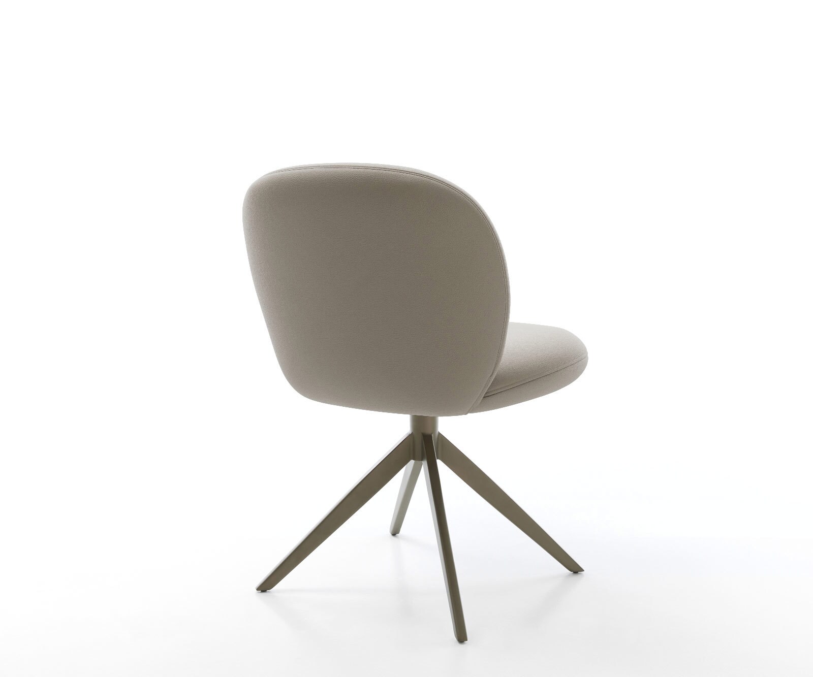Chaise-pivotante Nube-Flex cuir de vache couleur boue pied croisé large aspect titane pivotement sur 360° fonction bascule ressorts ensachés 4