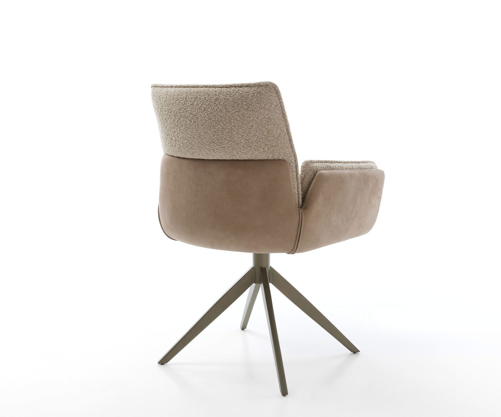 Chaise-pivotante Nela-Flex microvelours boue pied croisé large aspect titane pivotement sur 360° fonction bascule 5