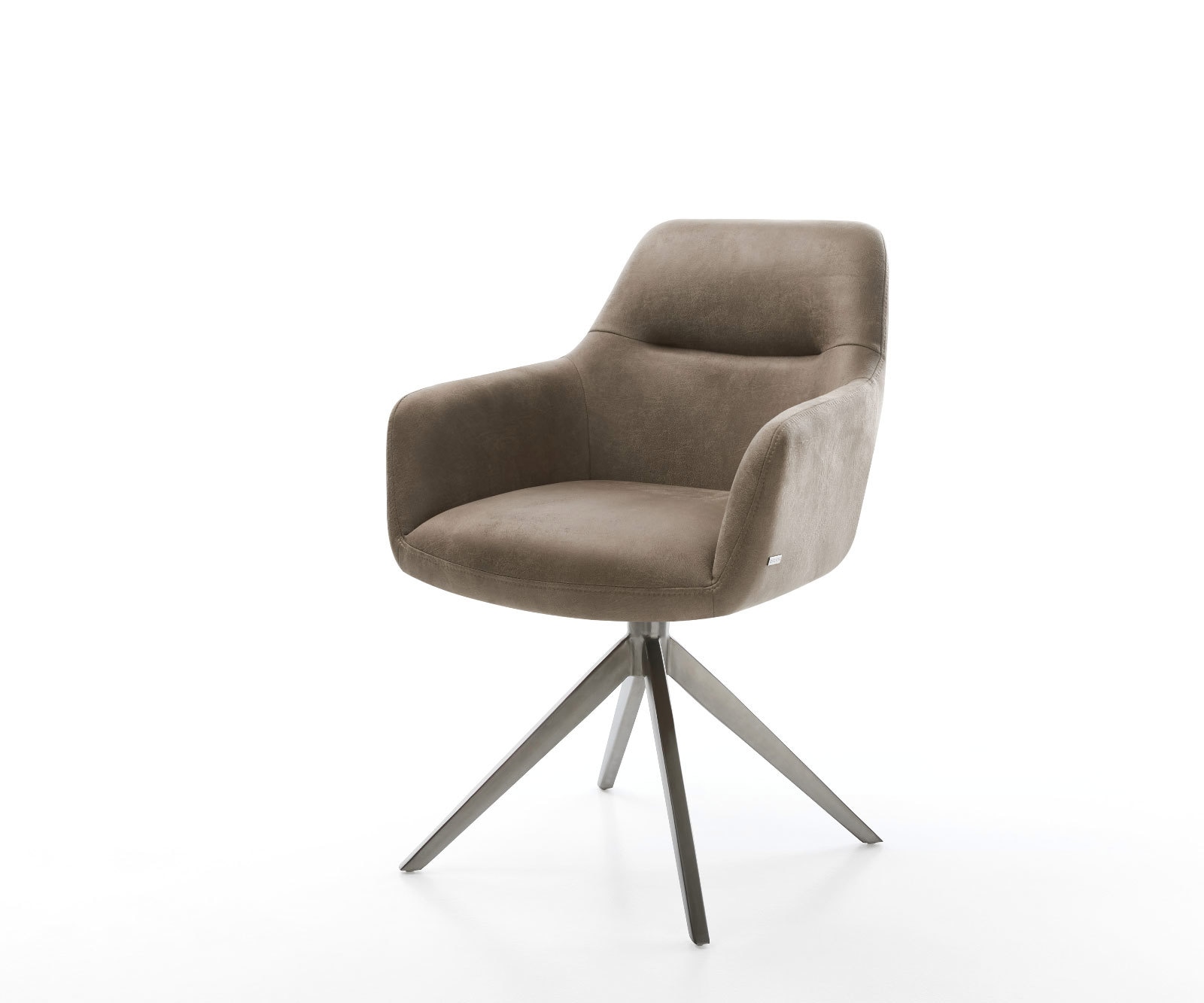 Chaise-pivotante Pejo-Flex microvelours taupe vintage pied croisé large grafiete pivotement sur 360° fonction bascule ressorts ensachés 1