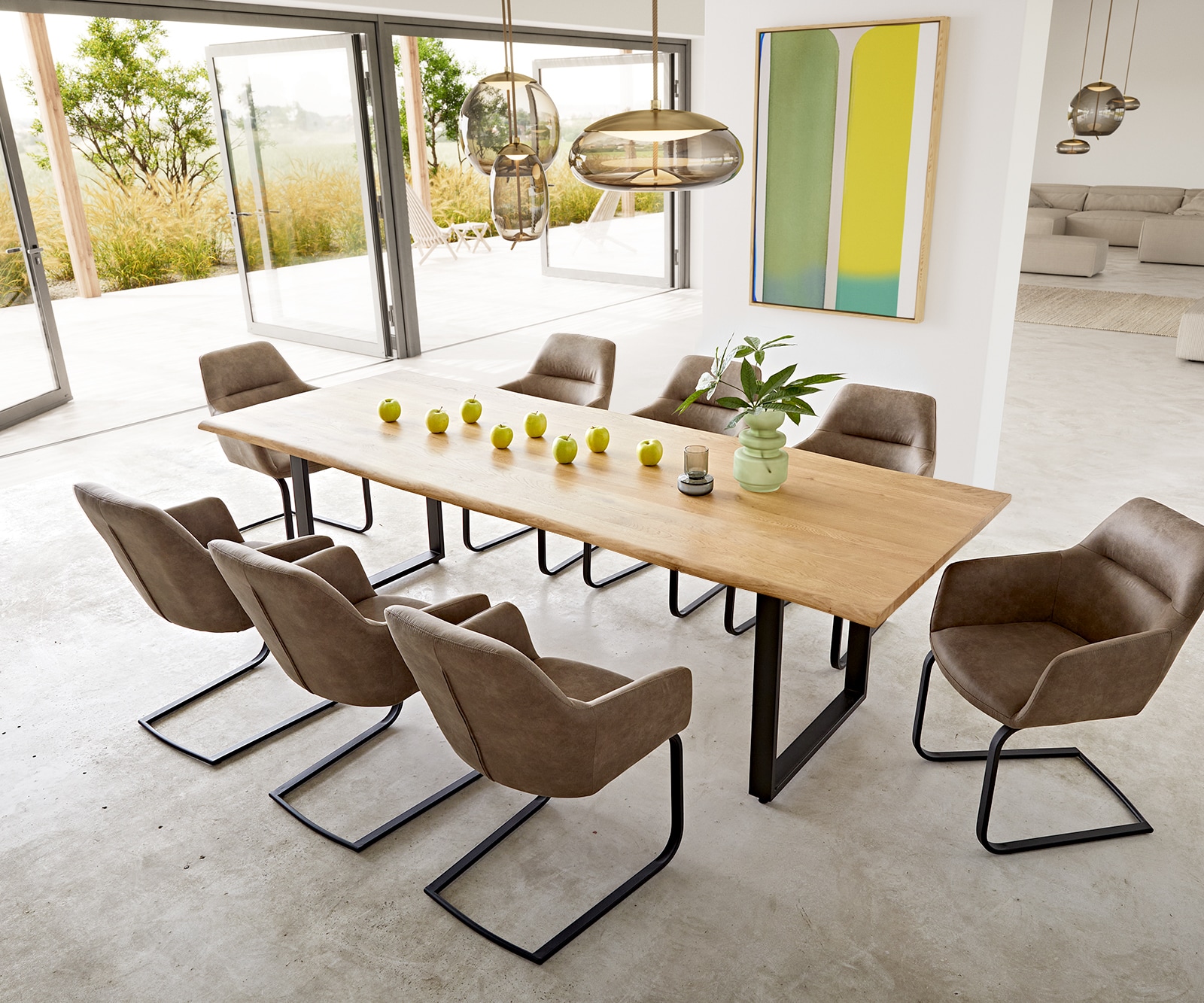 Table à manger Edge 260x100x2,5-3 chêne nature patin noir Live-Edge 6 Table à manger Edge 260x100x2,5-3 chêne nature patin noir Live-Edge 6