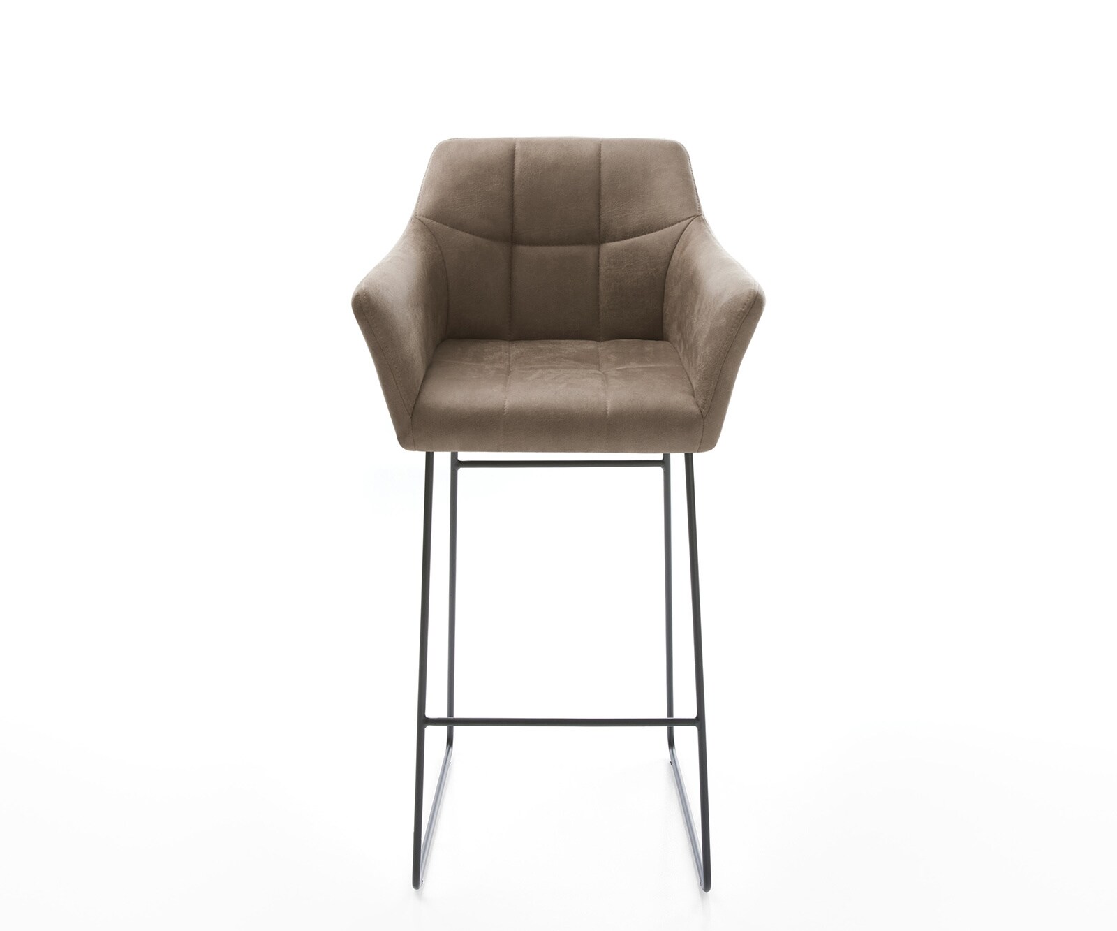 Chaise-de-bar Yulo-Flex vintage taupe cadre patin métal 1