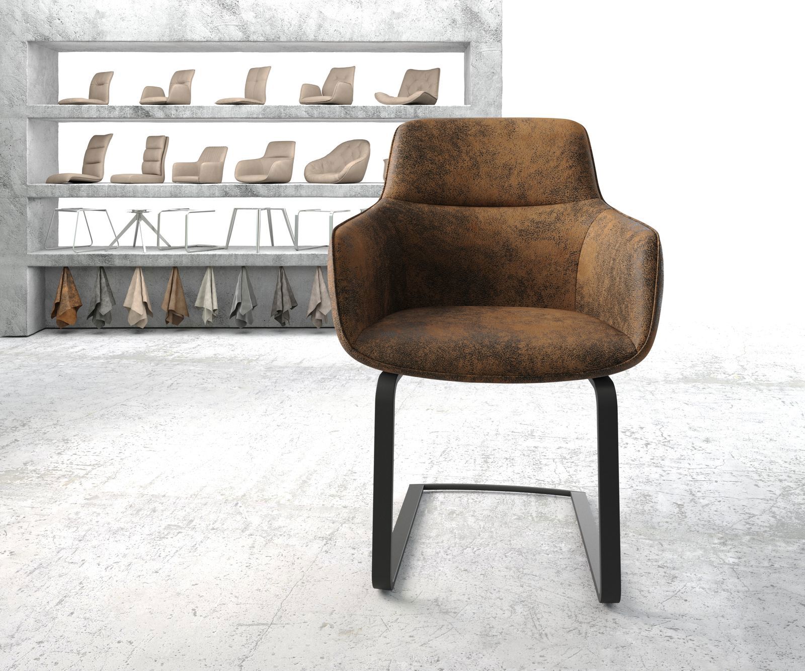 Cantilever Pejo-Flex brun antique cantilever plat noir 2
