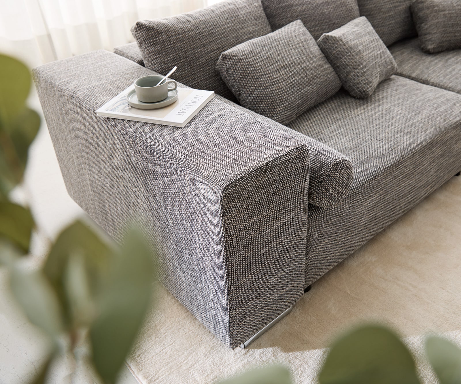 Grand Canapé Marbeya 290x110 cm gris clair avec fonction lit 4 Grand Canapé Marbeya 290x110 cm gris clair avec fonction lit 4