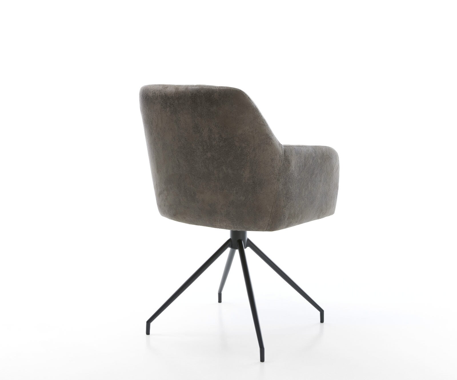 Chaise-de-salle-à-manger Greg-Flex microvelours gris antique pied croisé conique noir ressorts ensachés 4 Chaise-de-salle-à-manger Greg-Flex microvelours gris antique pied croisé conique noir ressorts ensachés 4