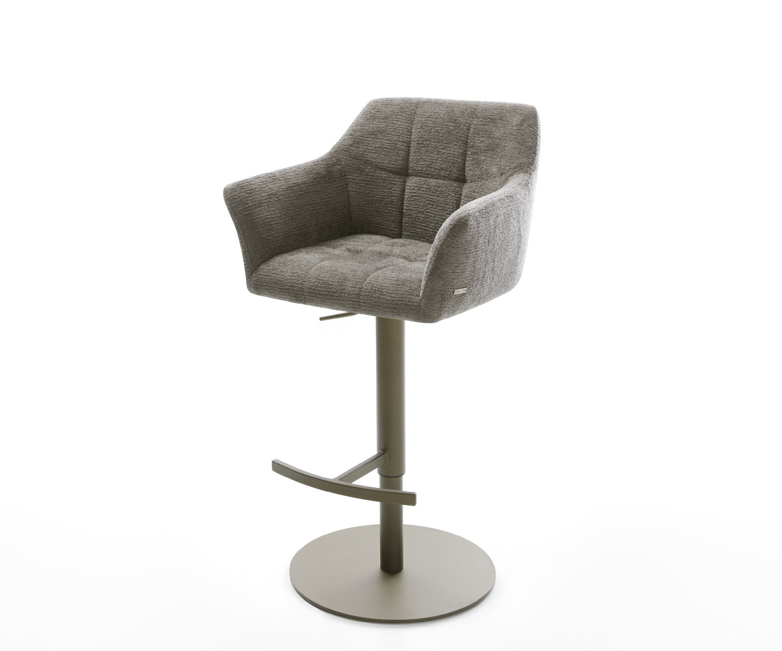 Chaise-de-bar Yulo-Flex Bouclé doux Boue Pied pivotant réglable en hauteur couleur titane Couleur titane 1