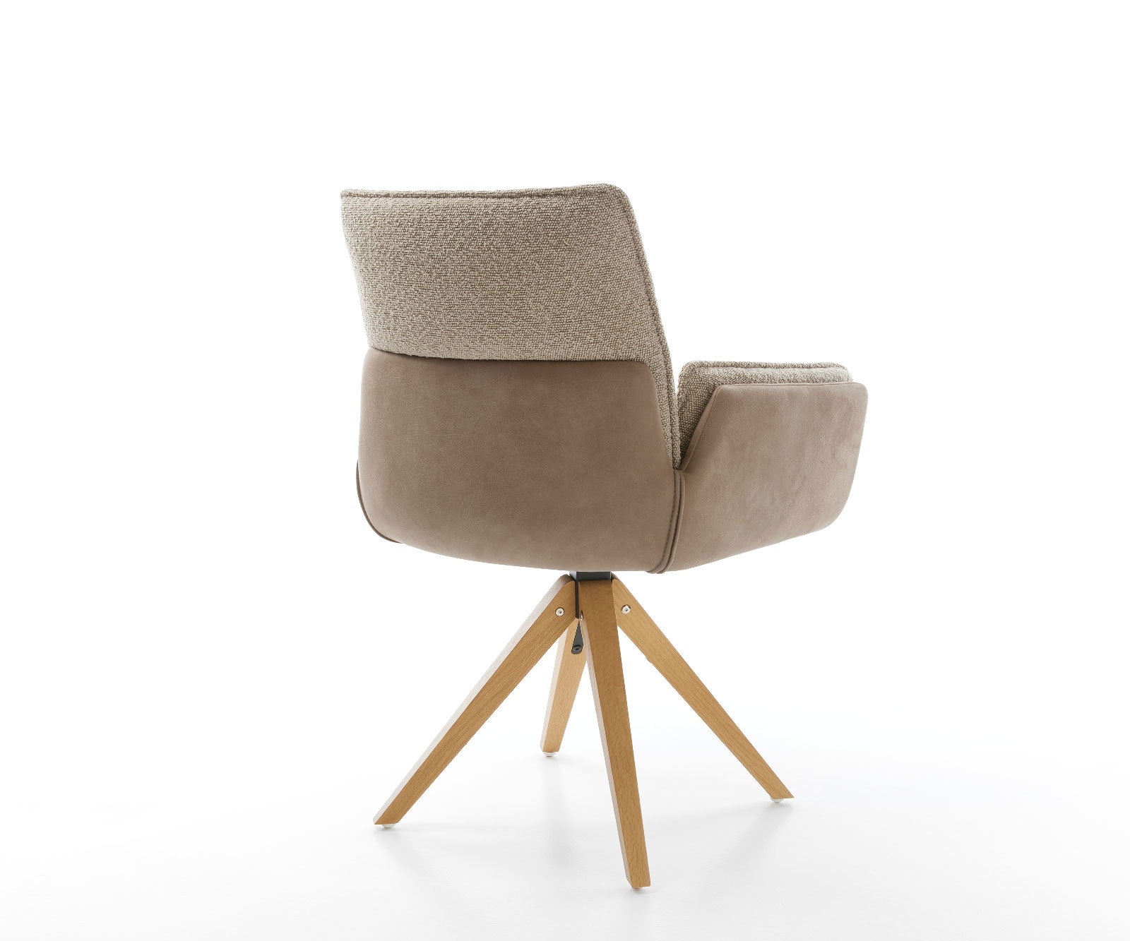 Chaise-pivotante Nela-Flex tissu mixte couleur boue pied en bois angulaire naturel pivotement sur 180° 3 Chaise-pivotante Nela-Flex tissu mixte couleur boue pied en bois angulaire naturel pivotement sur 180° 3