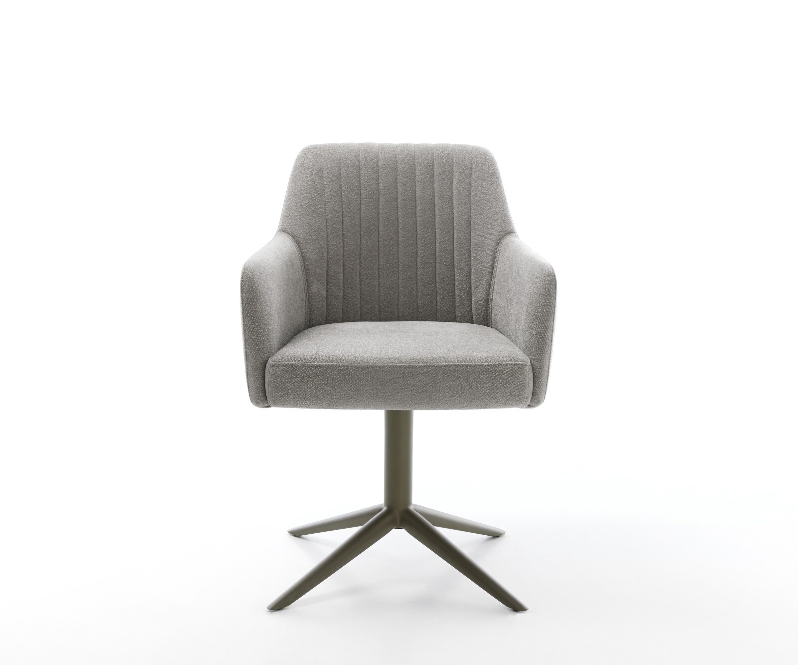 Chaise-pivotante Greg-Flex tissu structuré doux gris pied de chaise 4 branches aspect titane pivotement sur 360° fonction bascule resorts ensachés 2