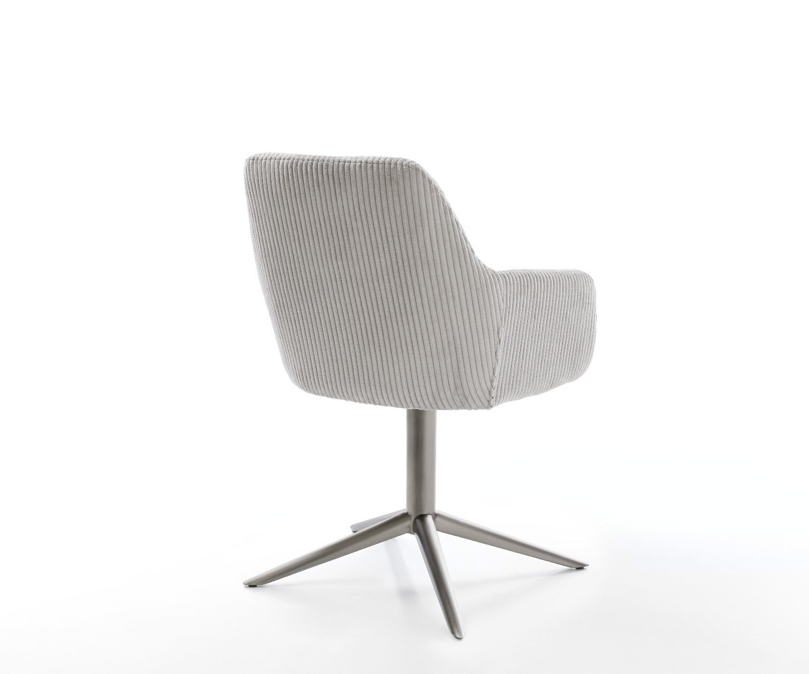 Chaise-pivotante Pejo-Flex côtelé gris argenté pied de chaise 4 branches grafiete pivotement sur 360° fonction bascule ressorts ensachés 5
