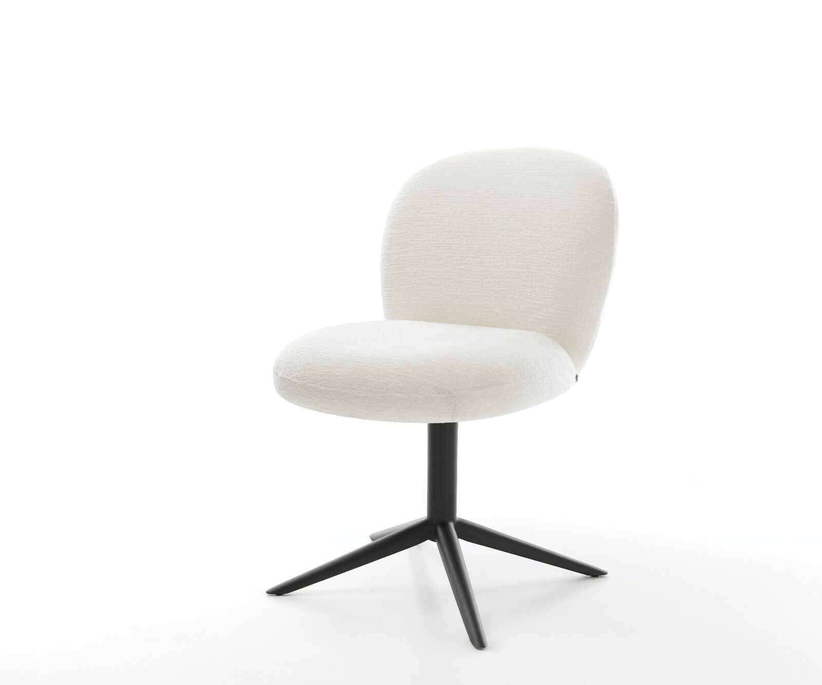 Chaise-pivotante Nube-Flex bouclé doux beige pied de chaise 4 branches noir pivotement sur 360° fonction bascule resorts ensachés 1