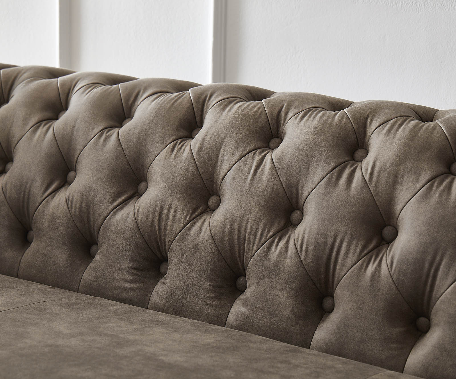Canapé Chesterfield 3 places 200x88 cm canapé vintage taupe 3