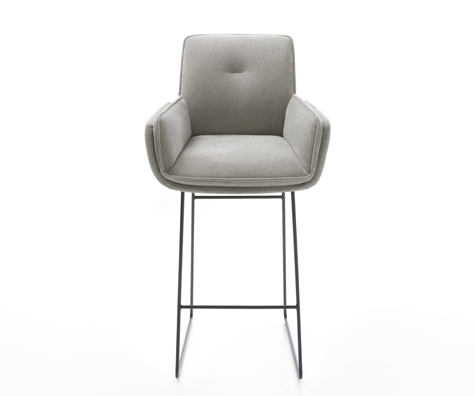 Chaise-de-bar Nela-Flex Tissu structuré doux Gris Pied trapèze noir Noir 2