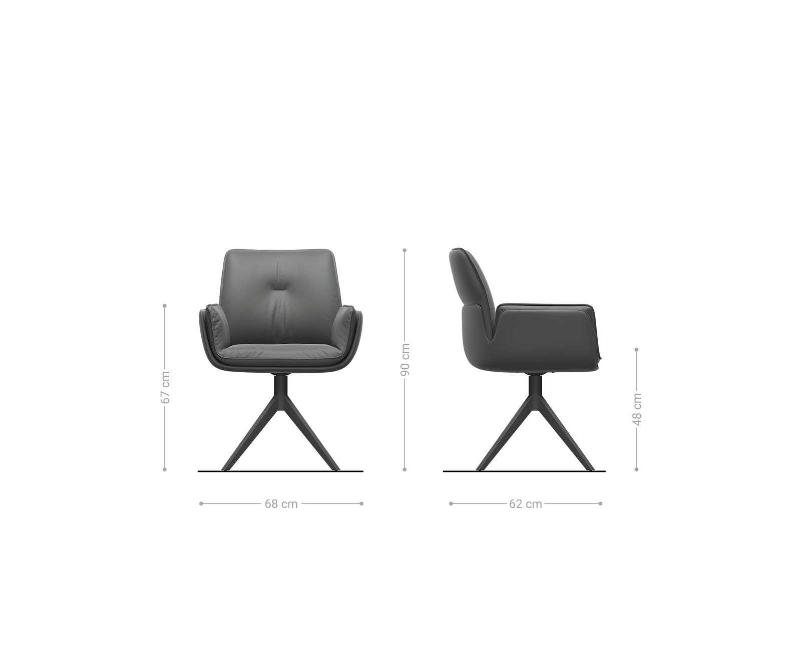 Chaise-pivotante Nela-Flex tissu mixte couleur boue pied croisé large aspect titane pivotement sur 360° 5 Chaise-pivotante Nela-Flex tissu mixte couleur boue pied croisé large aspect titane pivotement sur 360° 5