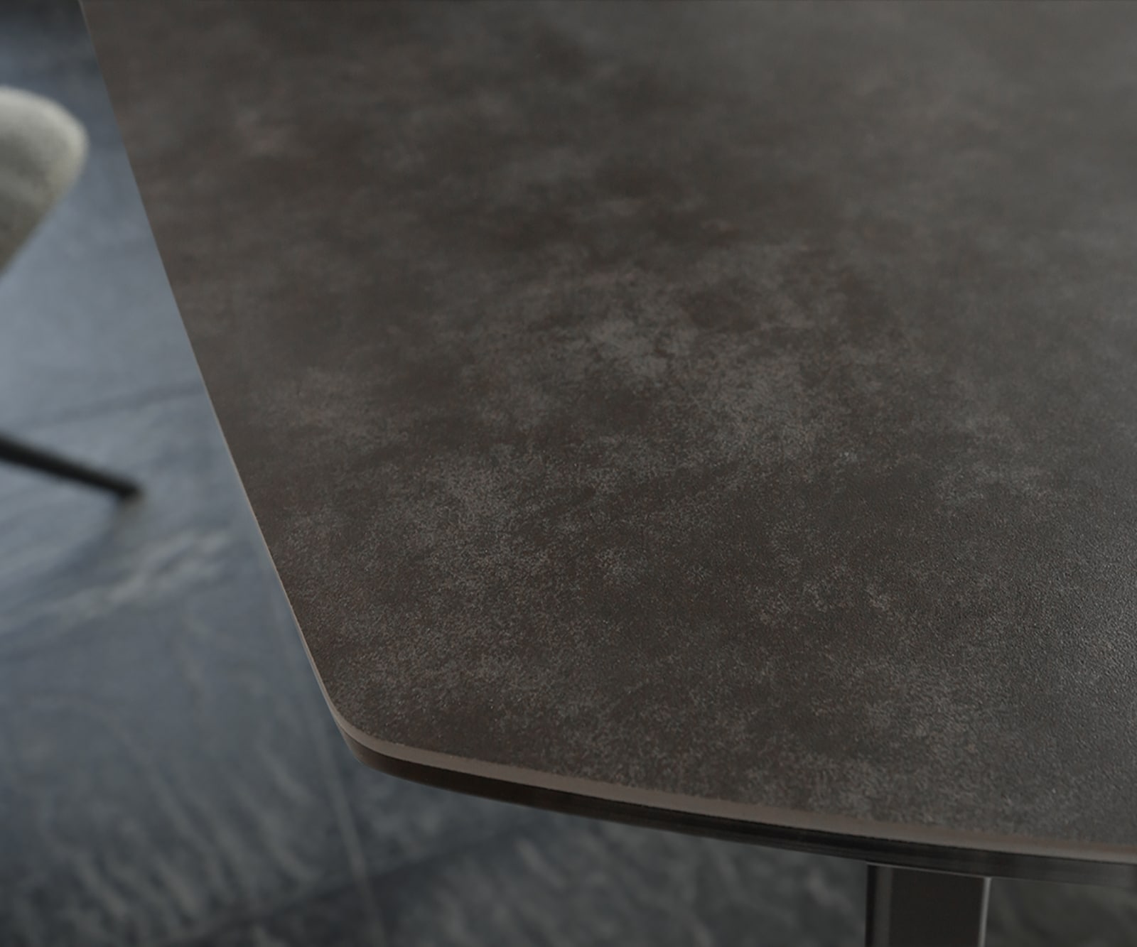 Table-manger Carlow 130/200x95 cm céramique gris métal extensible 4 Table-manger Carlow 130/200x95 cm céramique gris métal extensible 4