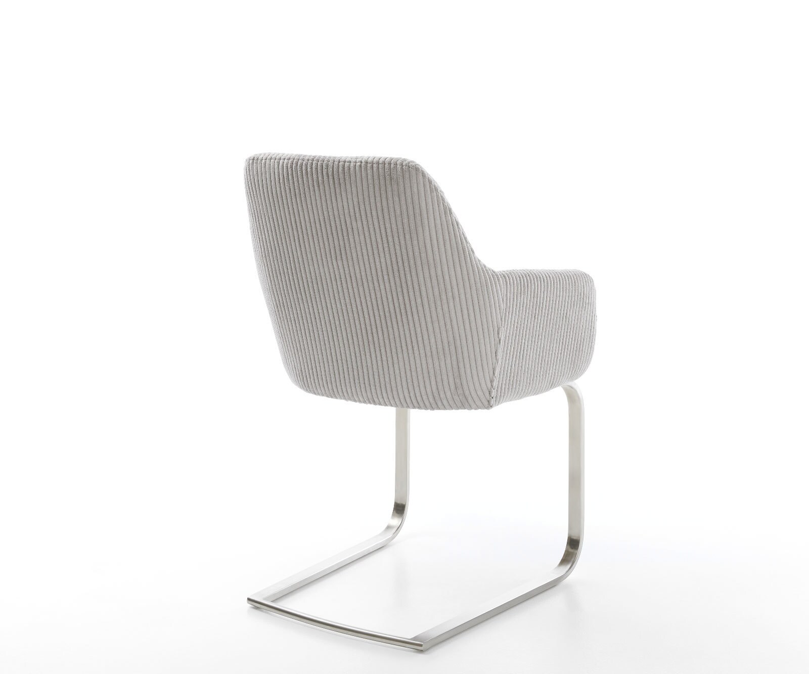 Cantilever Pejo-Flex côtelé gris argenté pied cantilever plat acier inoxydable brossé ressorts ensachés 4