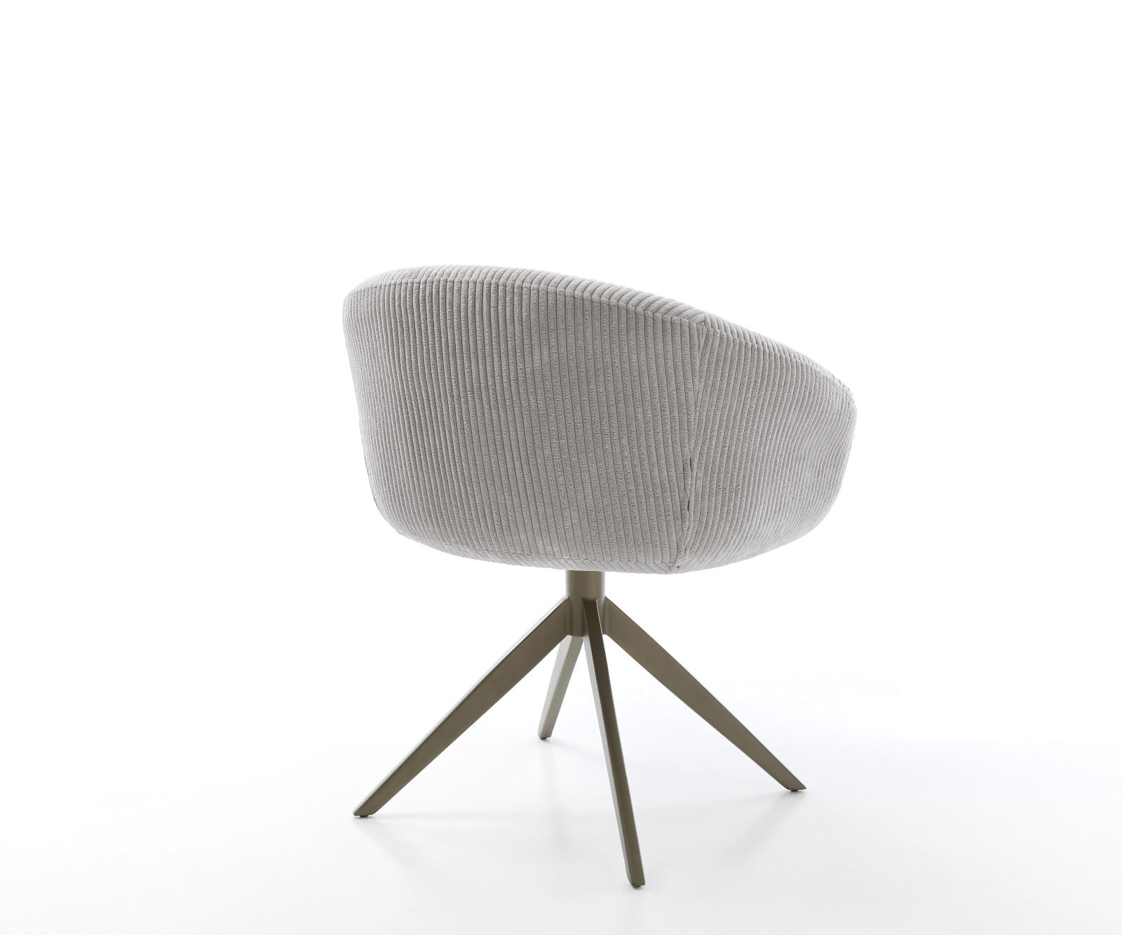 Chaise-pivotante Vinka-Flex côtelé gris argenté pied croisé large aspect titane pivotement sur 360° fonction bascule ressorts ensachés 4 Chaise-pivotante Vinka-Flex côtelé gris argenté pied croisé large aspect titane pivotement sur 360° fonction bascule ressorts ensachés 4