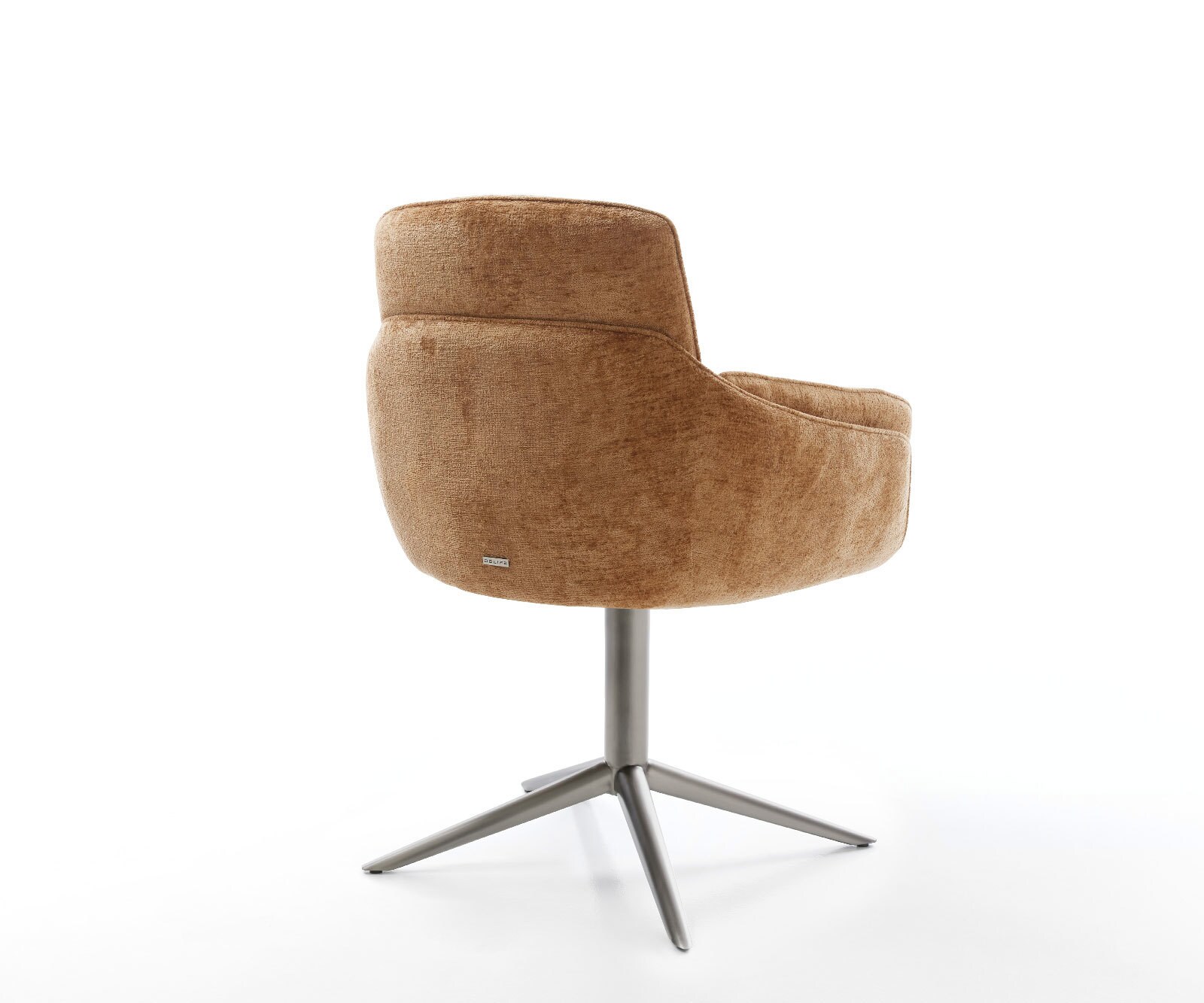 Chaise-pivotante Luan-Flex mit Armlehnen chenille rouille pied de chaise 4 branches grafiete pivotement sur 360° fonction bascule 5