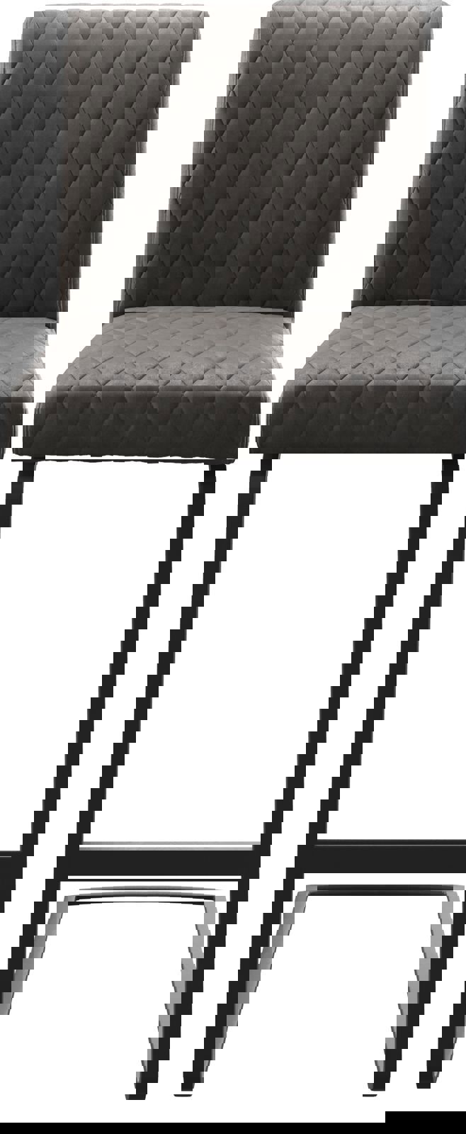 Chaise-de-bar Earnest-Flex piqué en diamant Vintage anthracite  chaise cantilever métal plat 3
