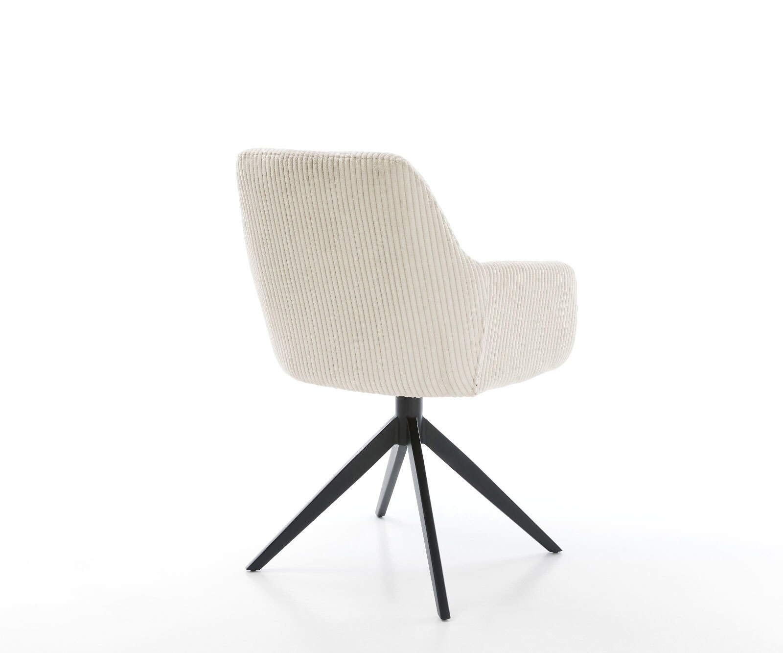 Chaise-pivotante Pejo-Flex côtelé beige pied croisé large noir pivotement sur 360° fonction bascule ressorts ensachés 4
