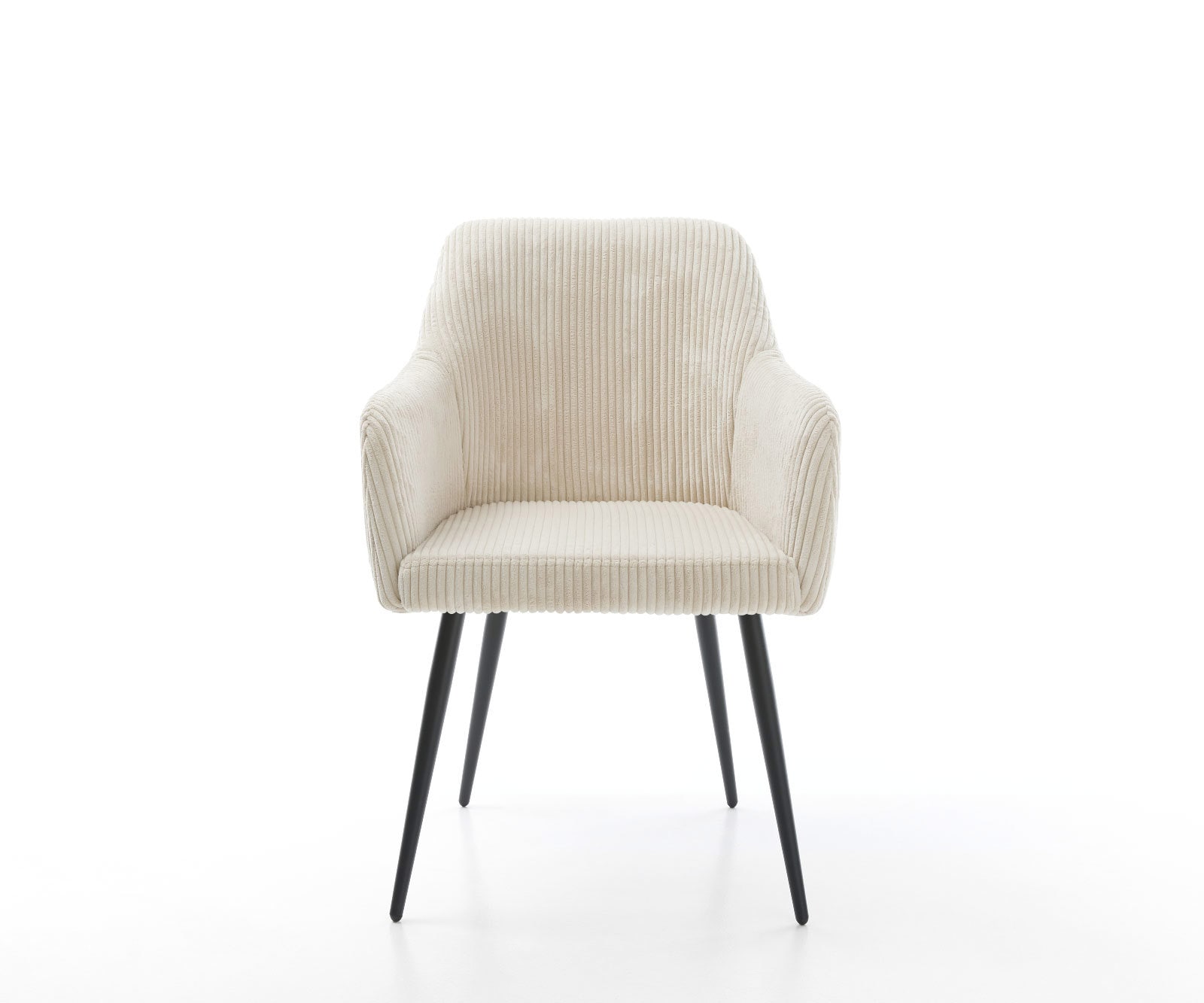 Chaise-de-salle-à-manger Greg-Flex côtelé beige vintage 4 pieds coniques noir ressorts ensachés 1 Chaise-de-salle-à-manger Greg-Flex côtelé beige vintage 4 pieds coniques noir ressorts ensachés 1