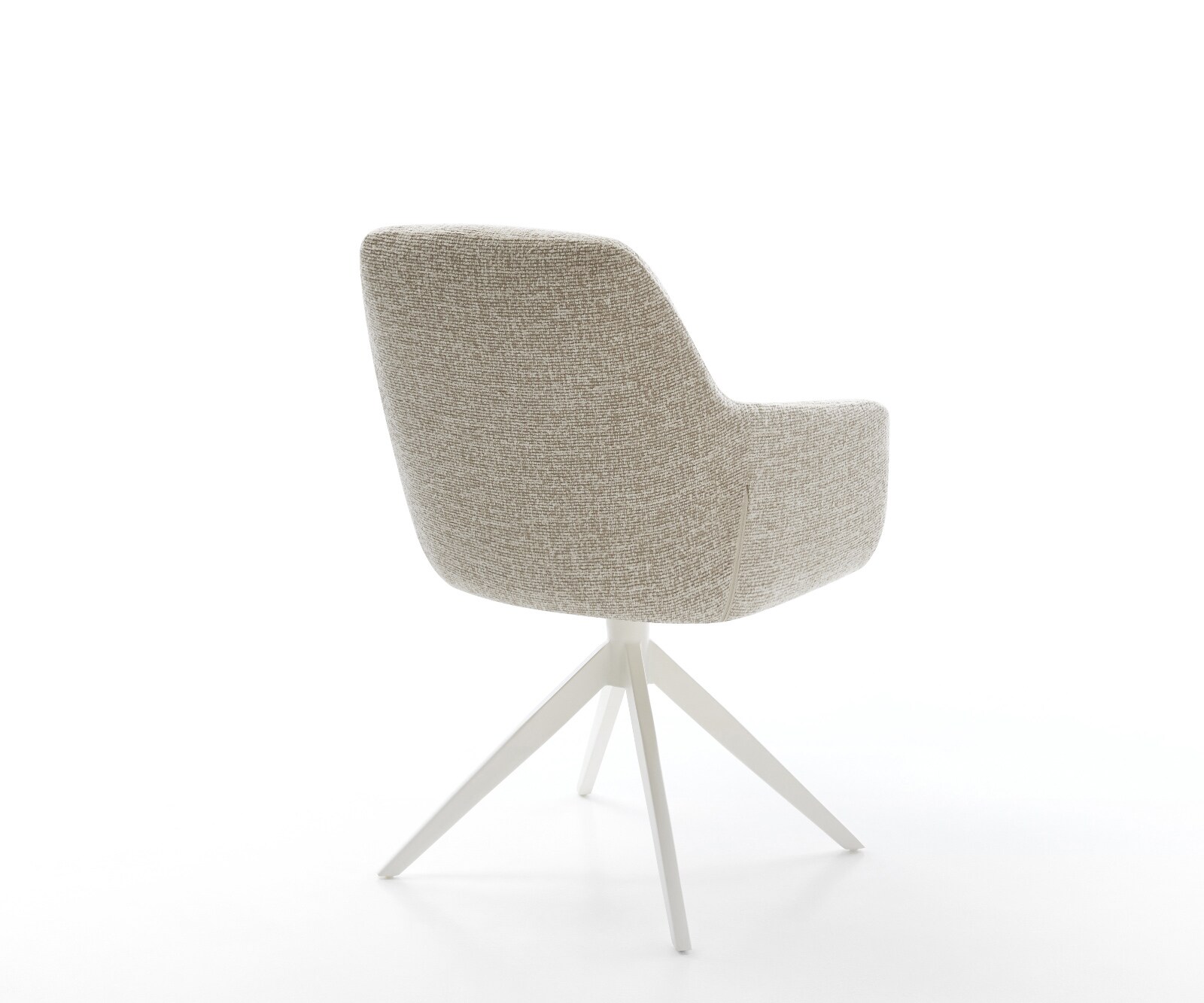 Chaise-pivotante Pejo-Flex tissu tissé doux beige pied croisé large blanc pivotement sur 360° fonction bascule resorts ensachés 5