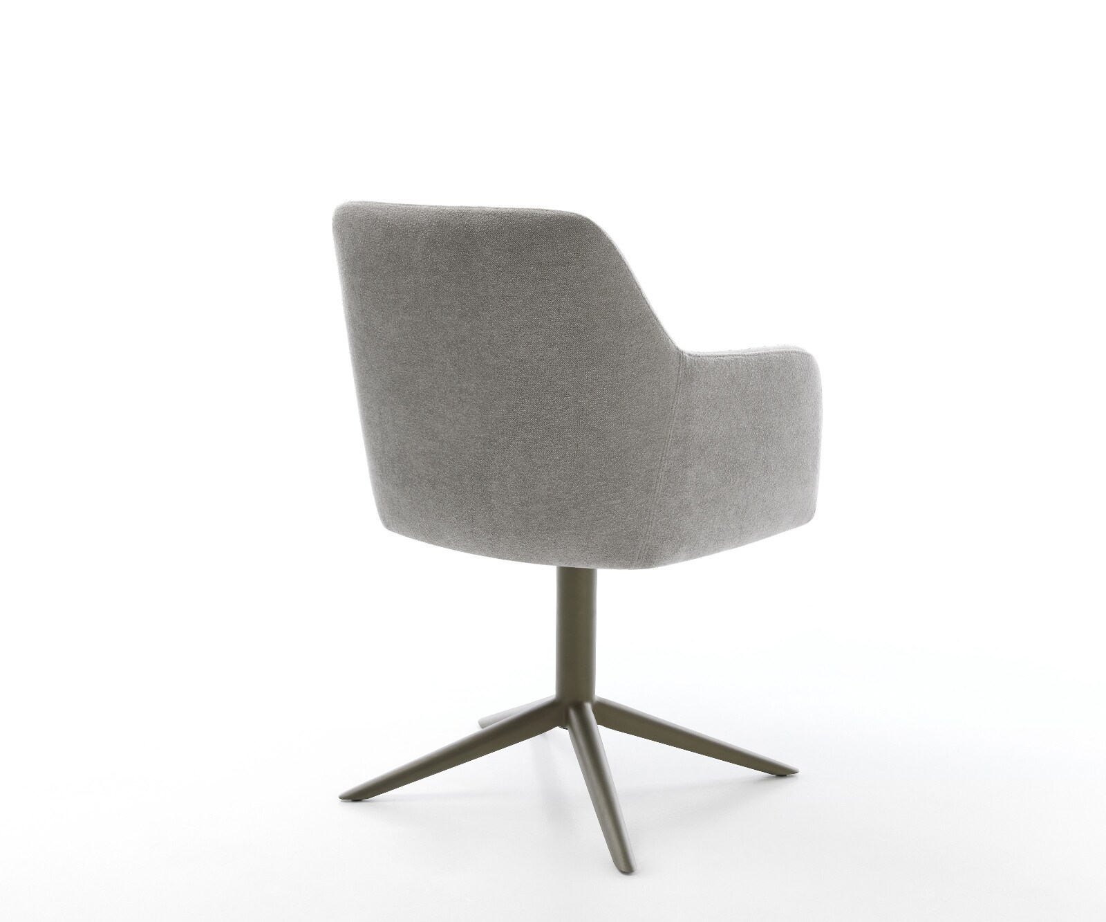 Chaise-pivotante Greg-Flex tissu structuré doux gris pied de chaise 4 branches aspect titane pivotement sur 360° fonction bascule resorts ensachés 5