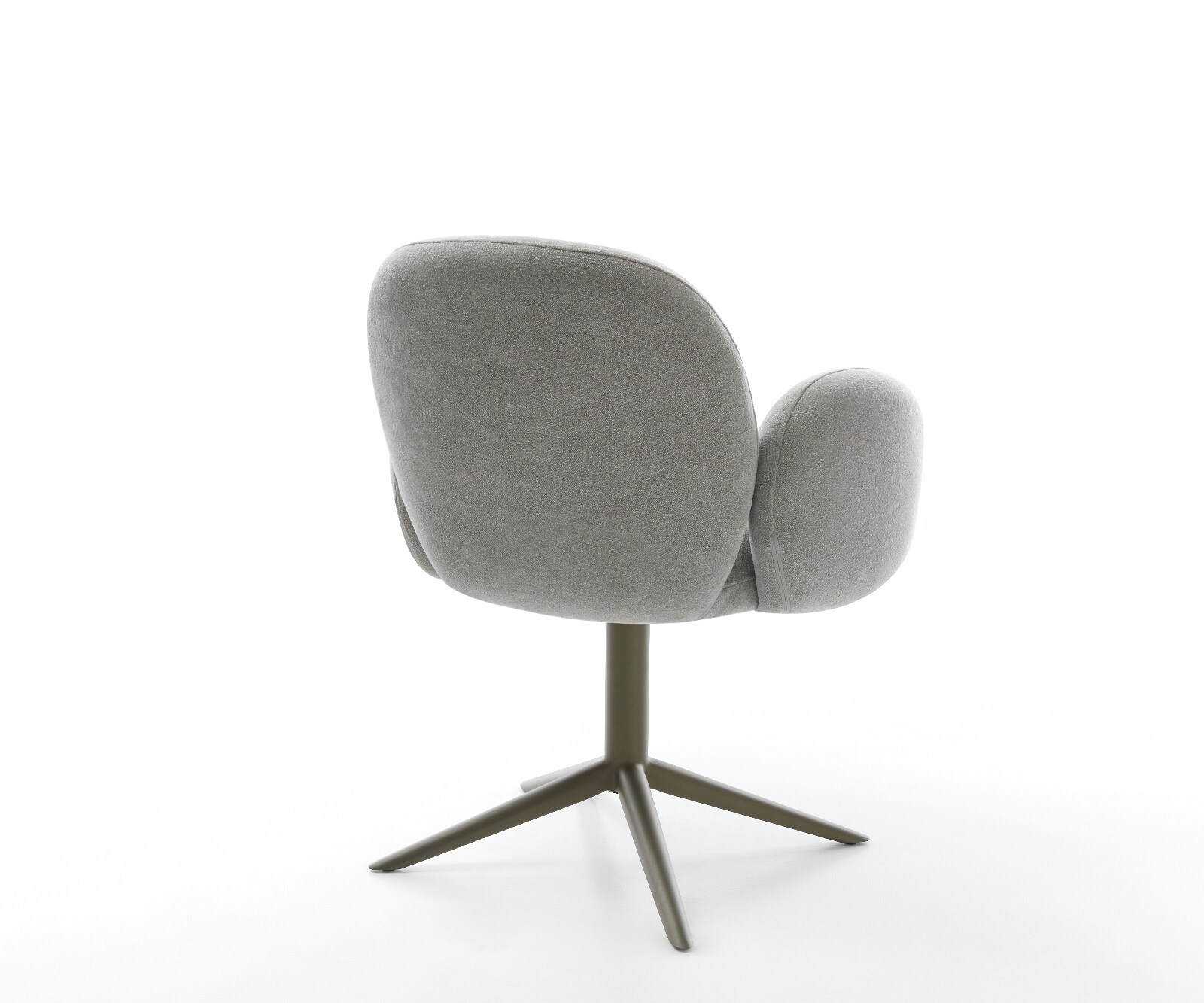 Chaise-pivotante Nube-Flex avec accoudoirs tissu structuré doux gris pied de chaise 4 branches aspect titane pivotement sur 360° fonction bascule resorts ensachés 5